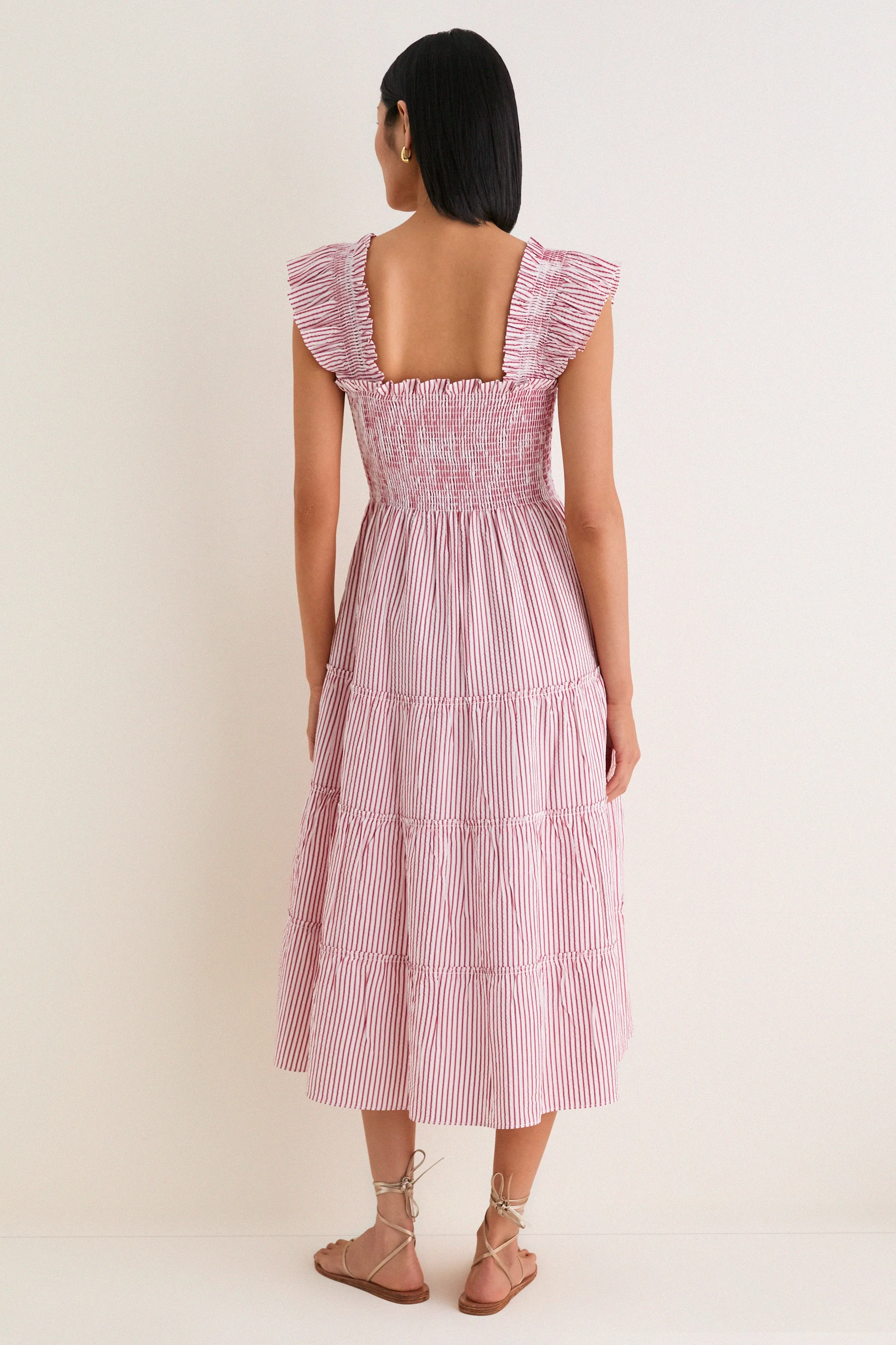 Red Ticking Stripe Ellie Nap Dress sold by Tuckernuck product image thumbnail 4