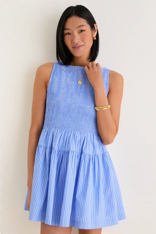 Blue Stripe Cosima Mini Nap Dress made by Hill House Home
