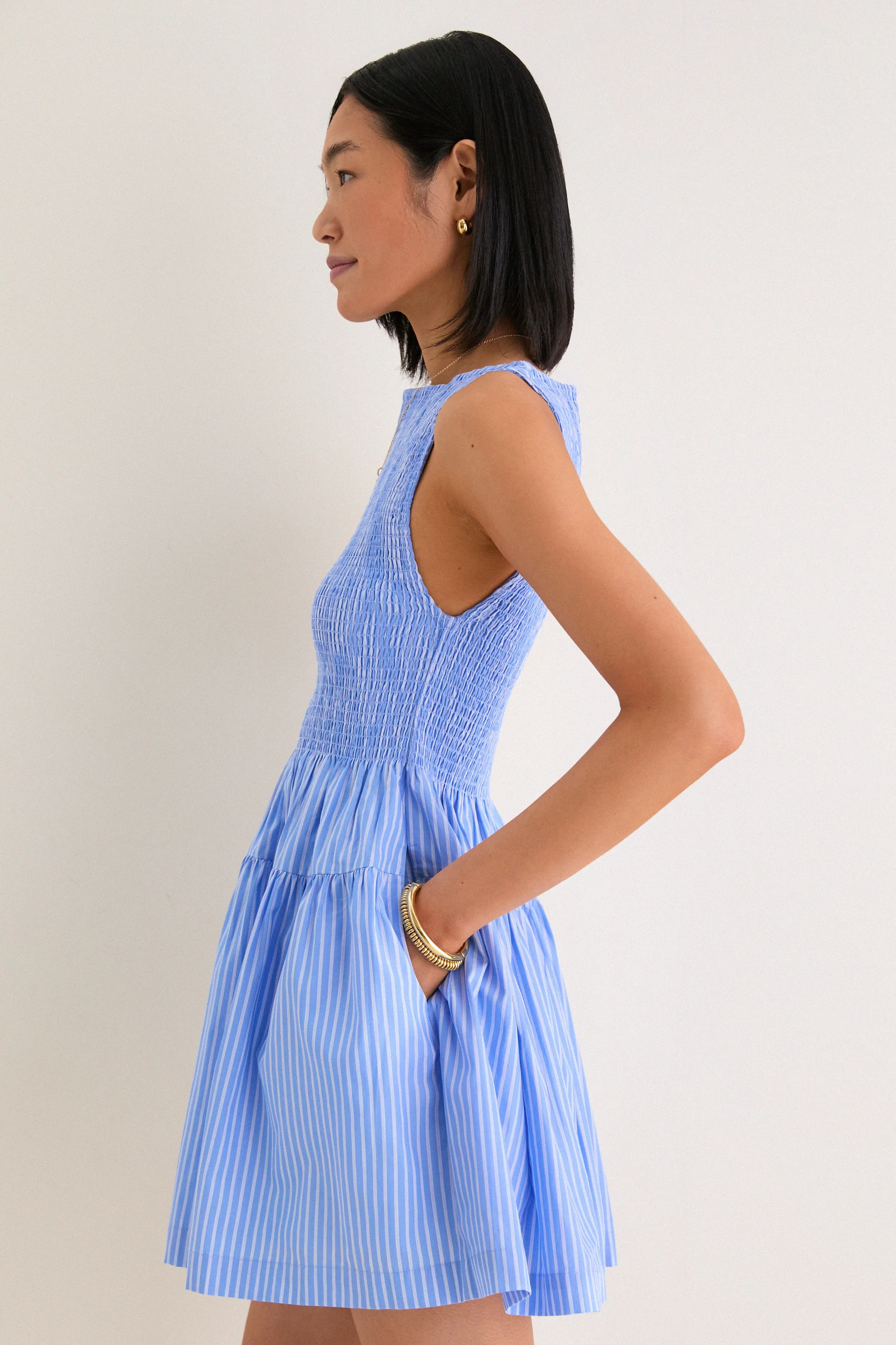 Blue Stripe Cosima Mini Nap Dress sold by Tuckernuck product image thumbnail 3