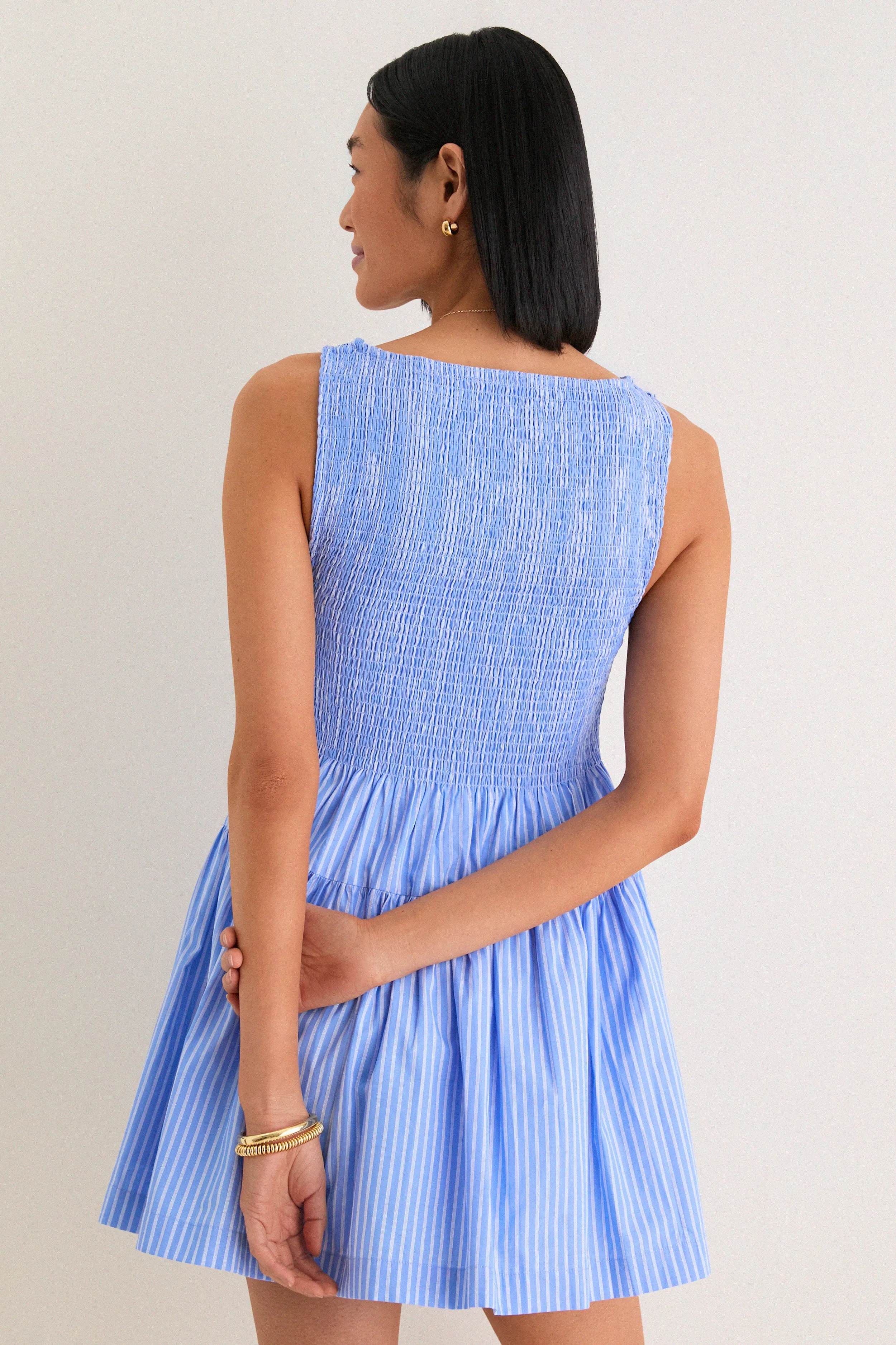 Blue Stripe Cosima Mini Nap Dress sold by Tuckernuck product image thumbnail 4