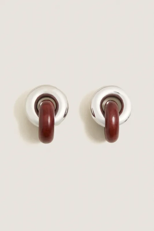 Wood and Silver Cumulus Earrings made by Tuckernuck