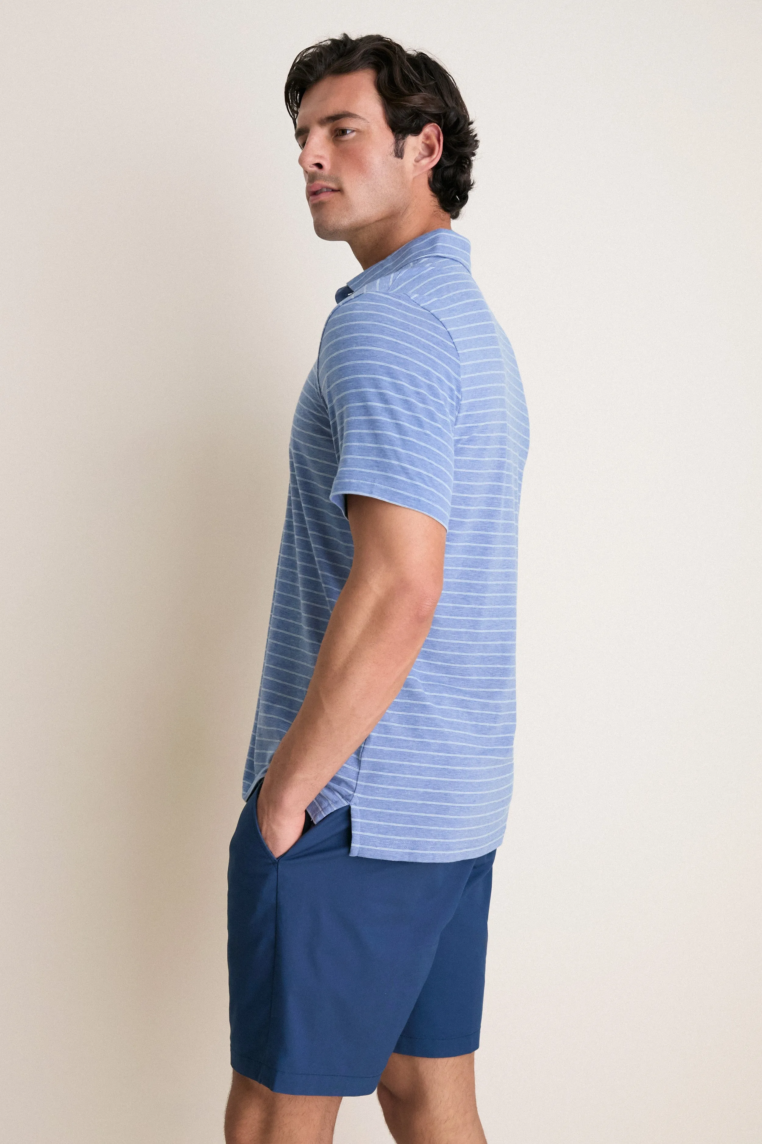 Twilight Gray Heather Stripe Movement Polo sold by Tuckernuck product image thumbnail 3