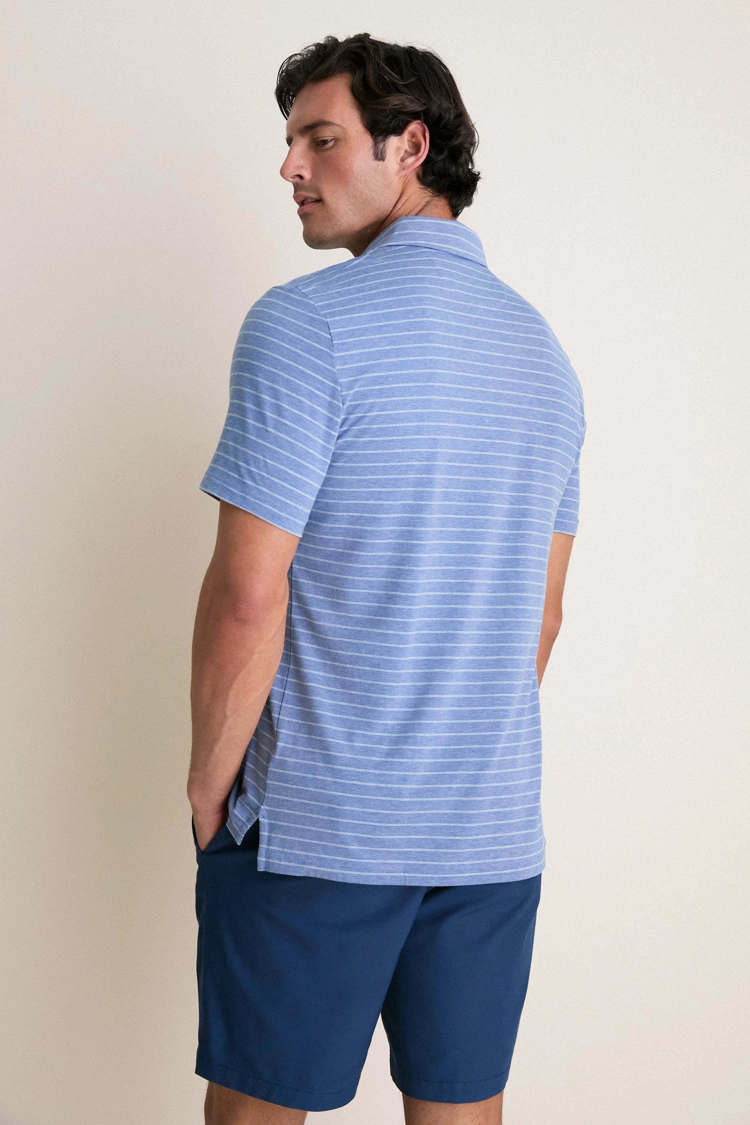 Twilight Gray Heather Stripe Movement Polo sold by Tuckernuck product image thumbnail 4
