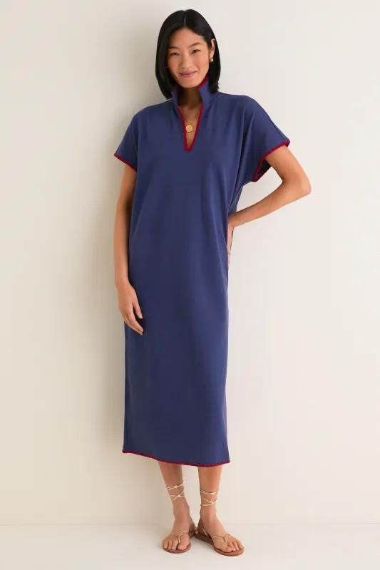 Navy Pique Melissa Maxi Dress made by Tuckernuck