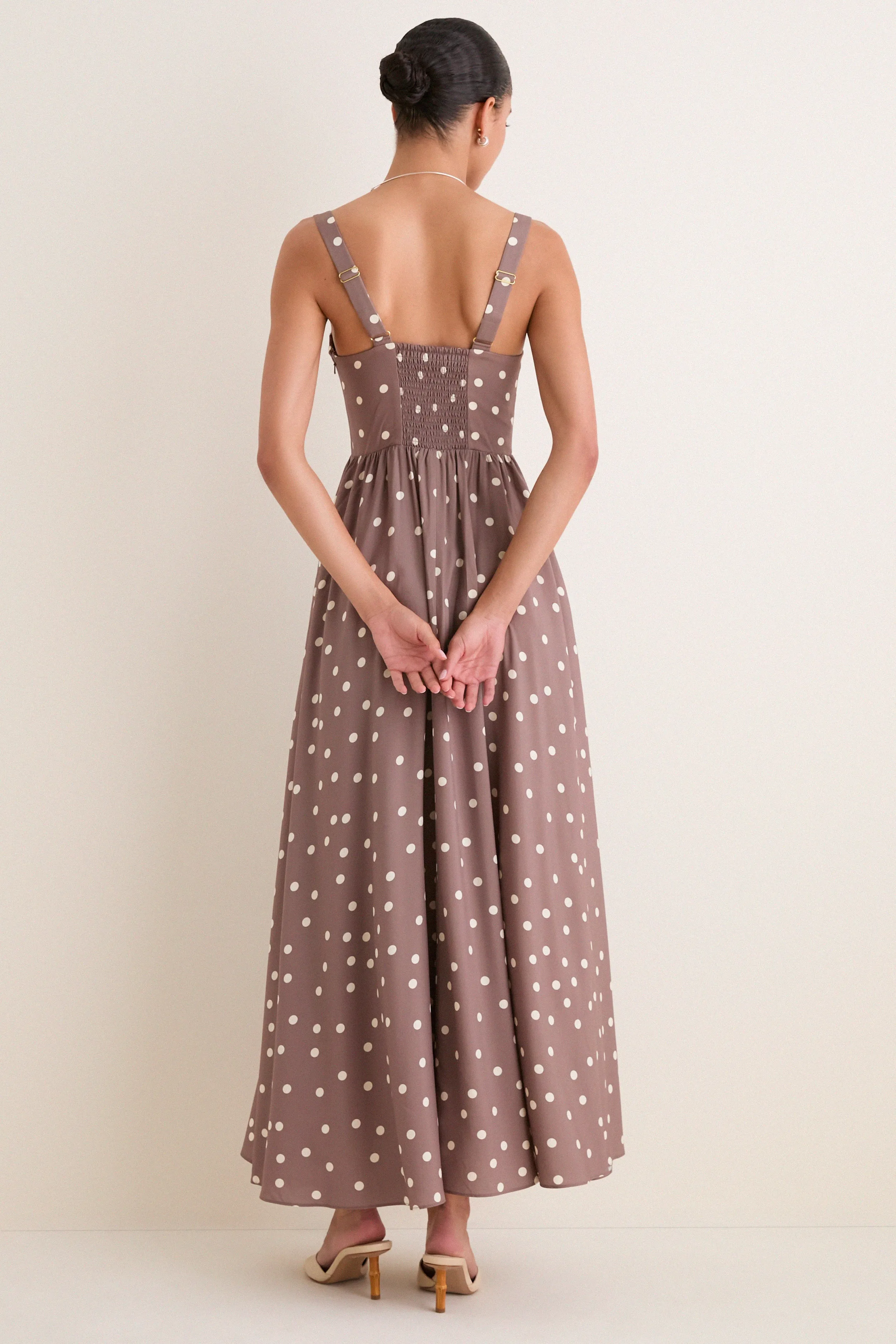 Cardamom and Ecru Polka Dot Rosette Maxi Dress sold by Tuckernuck product image thumbnail 5