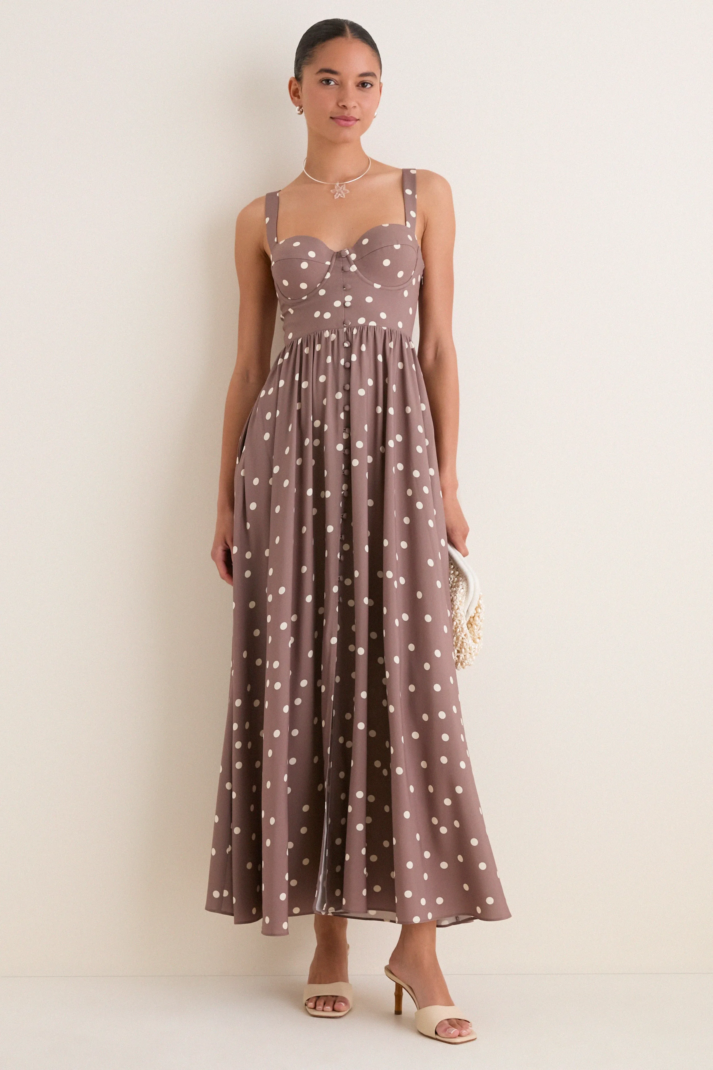 Cardamom and Ecru Polka Dot Rosette Maxi Dress sold by Tuckernuck product image thumbnail 2