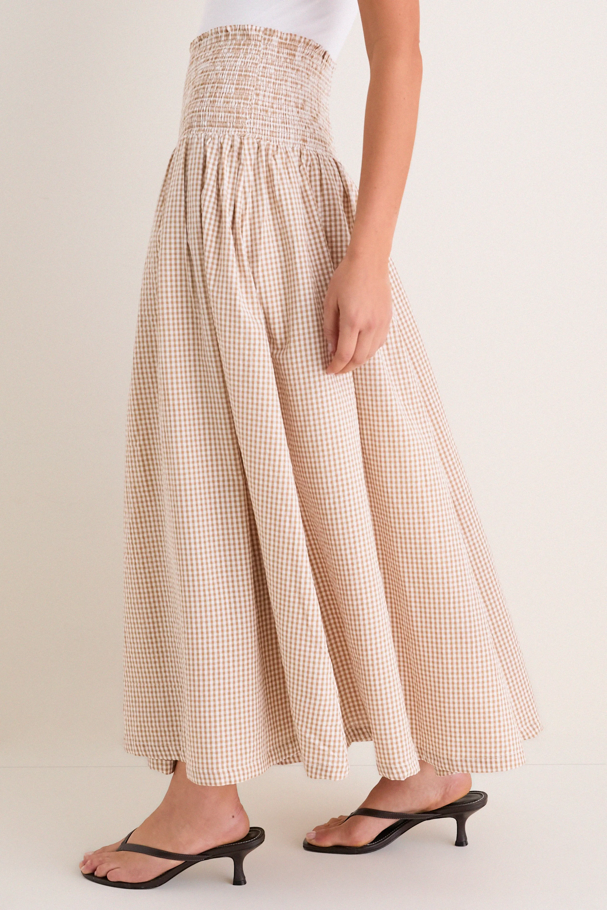 Cafe Check Smocked Maxi Skirt sold by Tuckernuck product image thumbnail 3