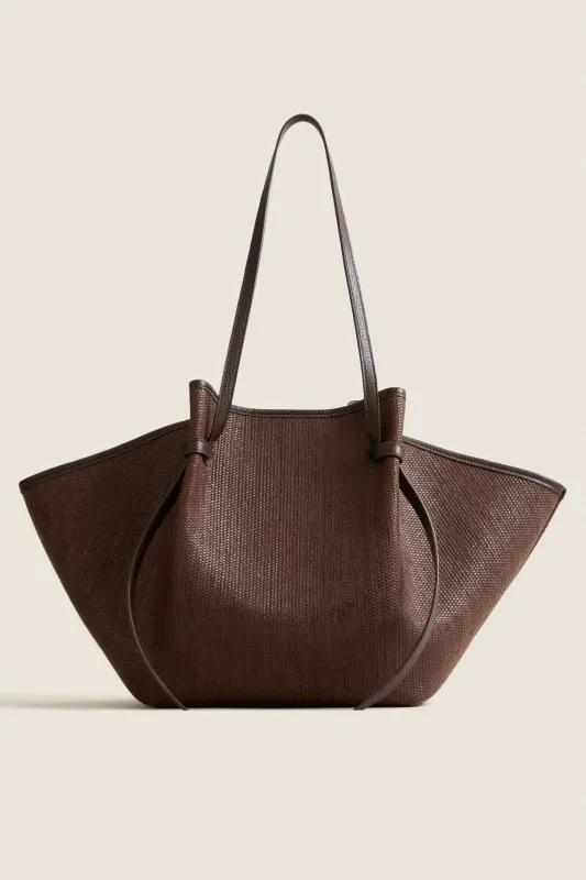 Fudge Large Woven Raffia Mochi Bag made by Yuzefi