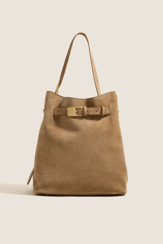 Tan Suede Belt Bag made by Elleme