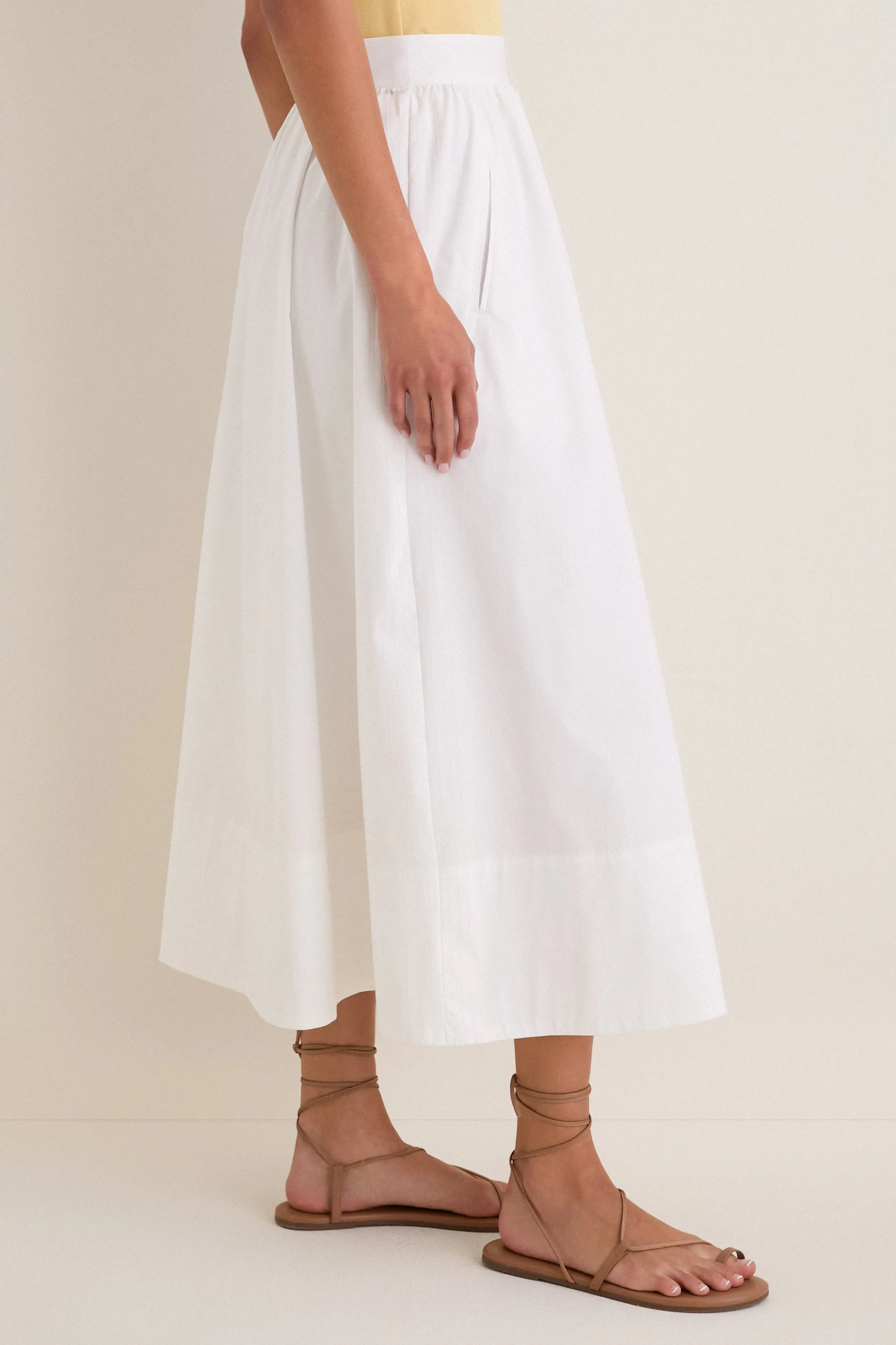White Poplin Trapunto Stitch Brie Skirt sold by Tuckernuck product image thumbnail 3