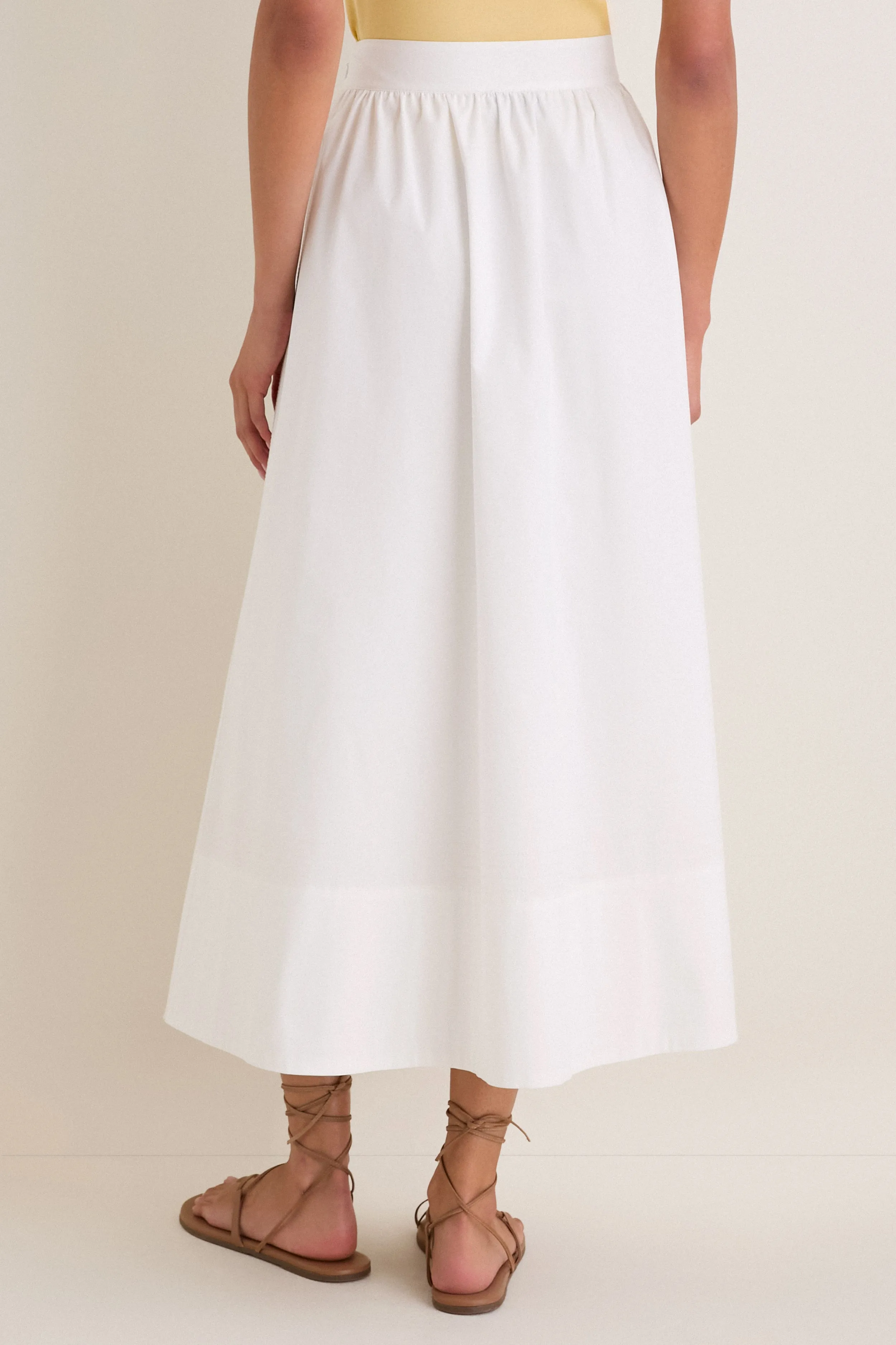 White Poplin Trapunto Stitch Brie Skirt sold by Tuckernuck product image thumbnail 4