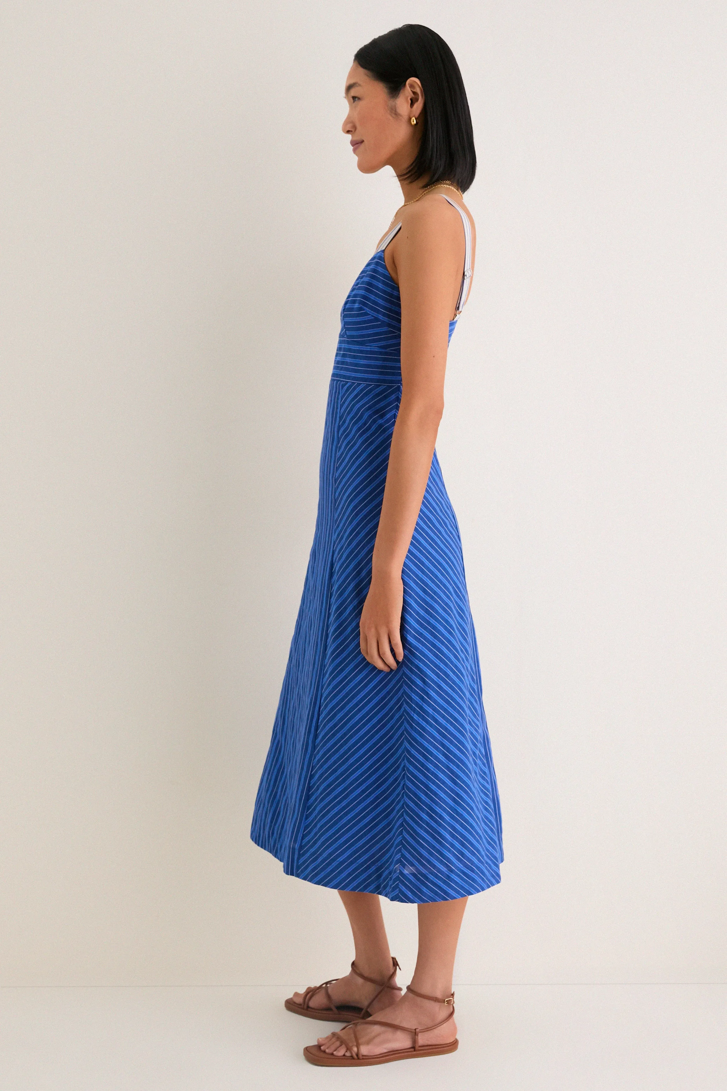Blue Gail Stripe Work Midi Dress sold by Tuckernuck product image thumbnail 3