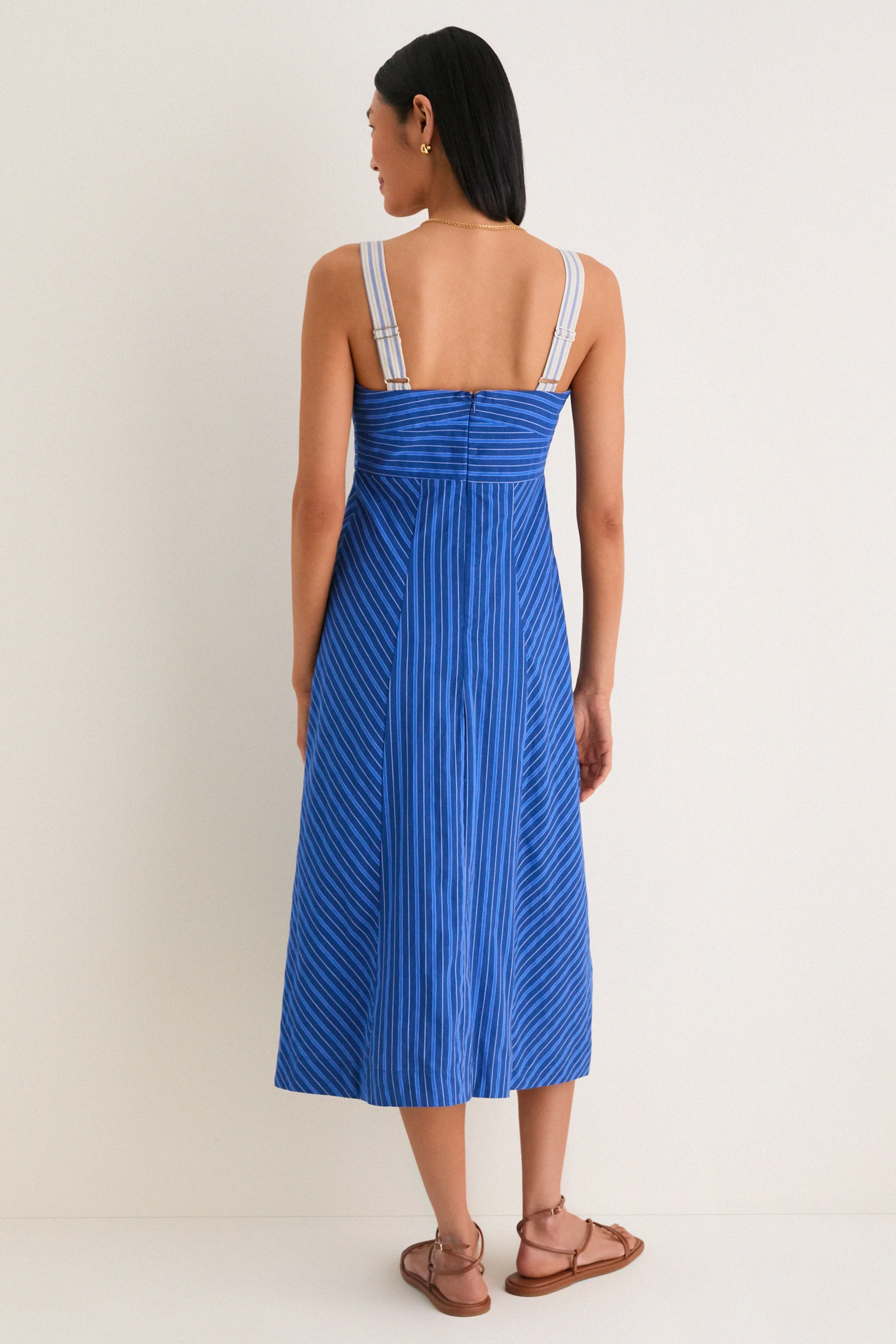 Blue Gail Stripe Work Midi Dress sold by Tuckernuck product image thumbnail 4
