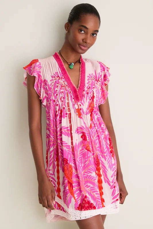 Pink Holy Snake Mini Sasha Dress made by Poupette St Barth