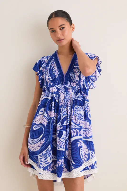 Blue Holy Snake Mini Sasha Dress made by Poupette St Barth