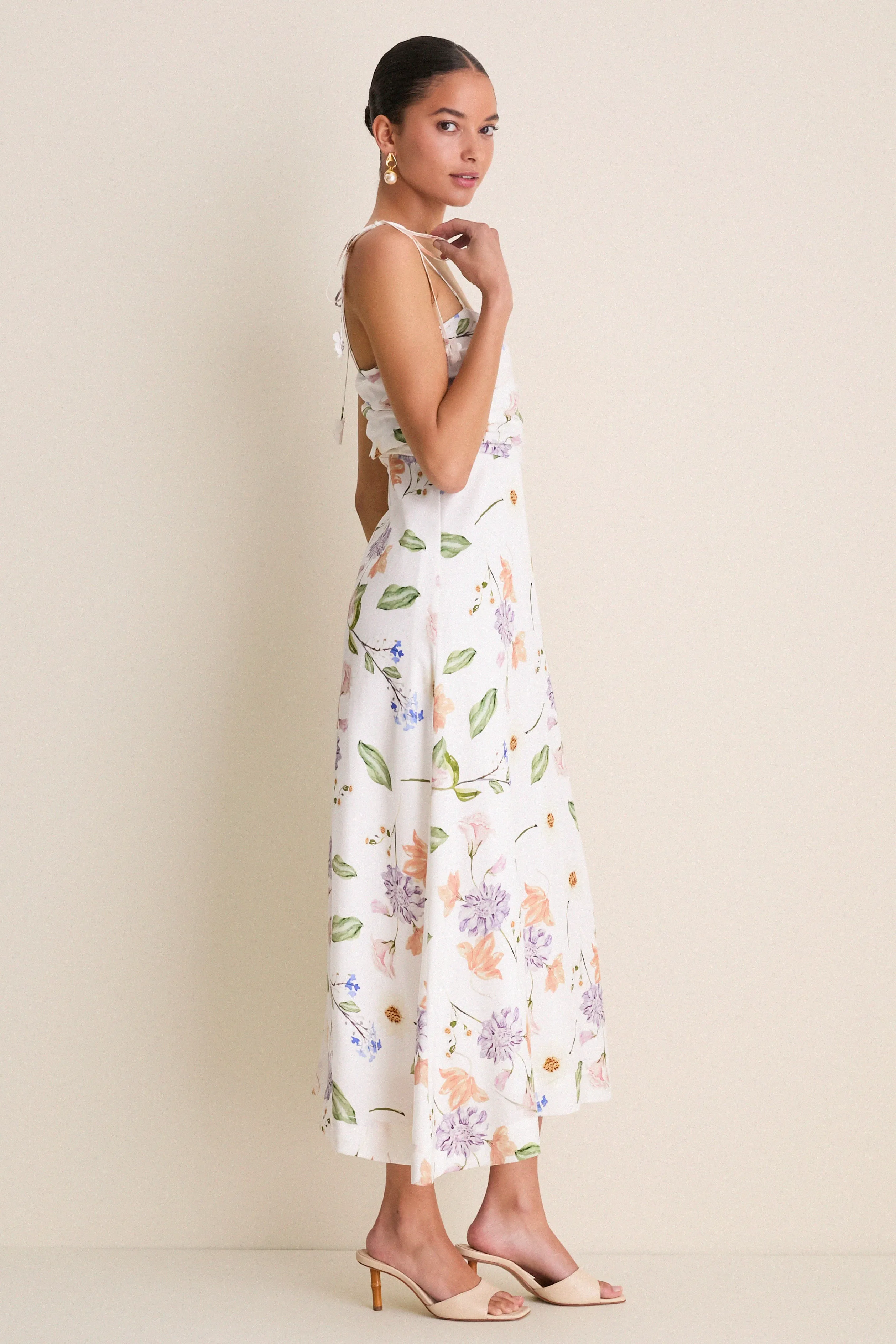 White Wildflower Floral Zinnia Maxi Dress sold by Tuckernuck product image thumbnail 4