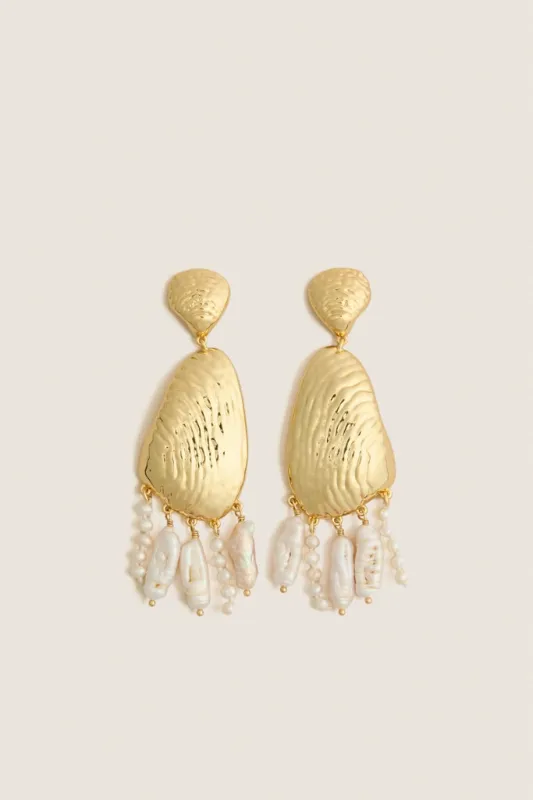 White Gold Luxe Gloria Earrings made by Mignonne Gavigan