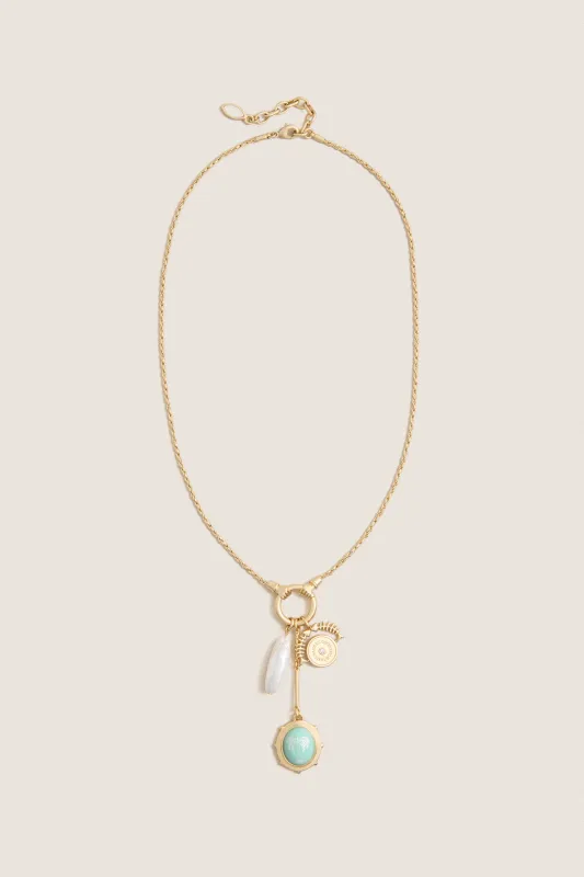 Gold Multi Frances Charm Necklace made by Mignonne Gavigan