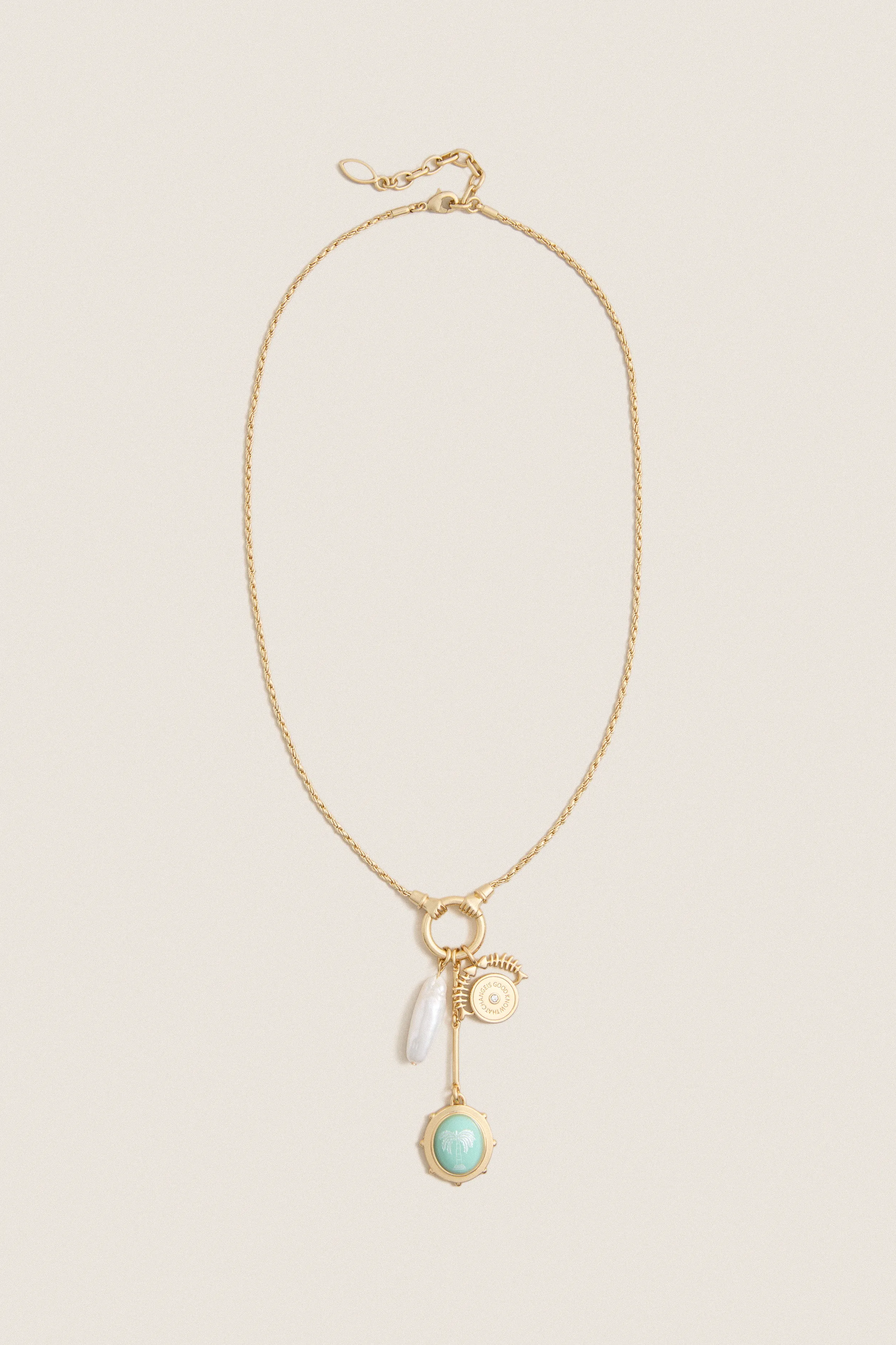 Gold Multi Frances Charm Necklace sold by Tuckernuck