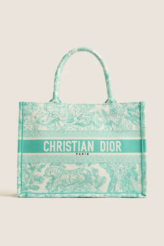 DIOR Aquamarina Canvas Embroidered Medium Dioriviera Toile De Jouy Book Tote made by Tuckernuck