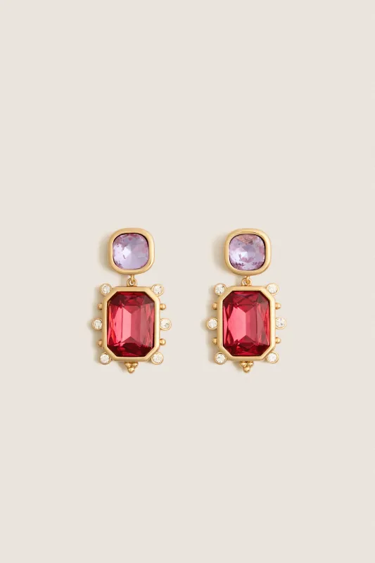 Lavender and Garnet Fantasia Earrings made by Tuckernuck
