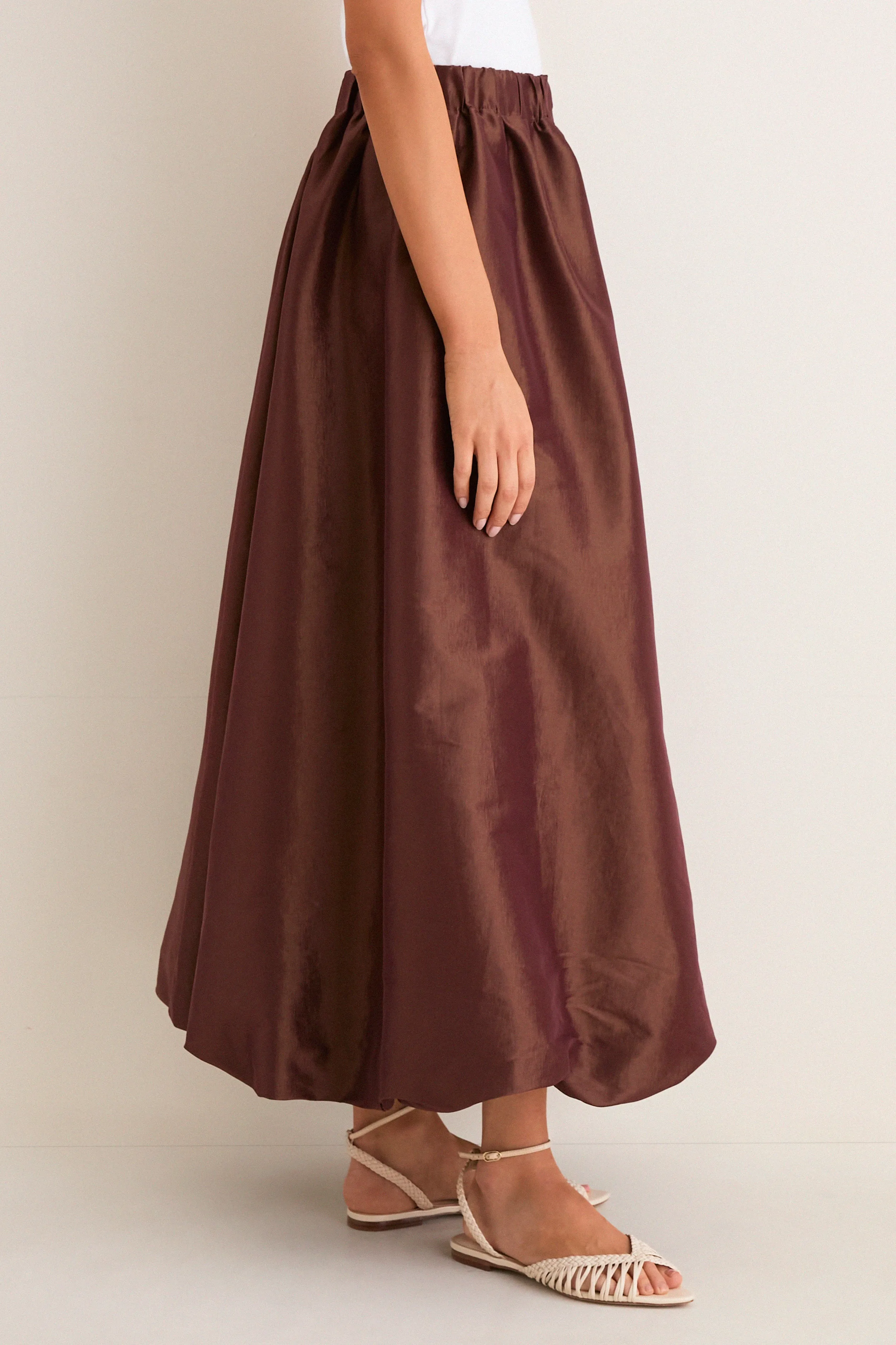 Chestnut Taffeta Cynthia Bubble Skirt sold by Tuckernuck product image thumbnail 3