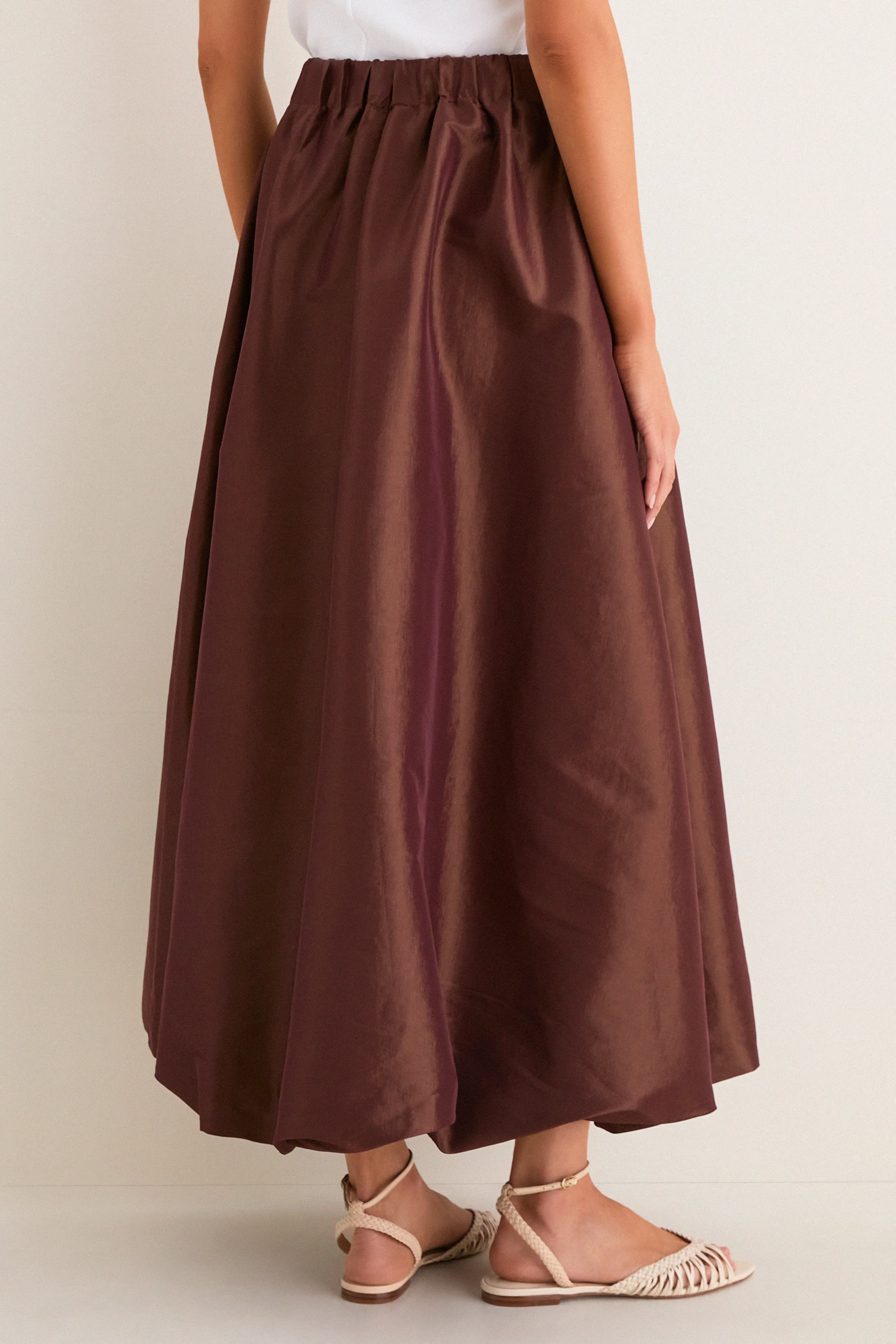 Chestnut Taffeta Cynthia Bubble Skirt sold by Tuckernuck product image thumbnail 4