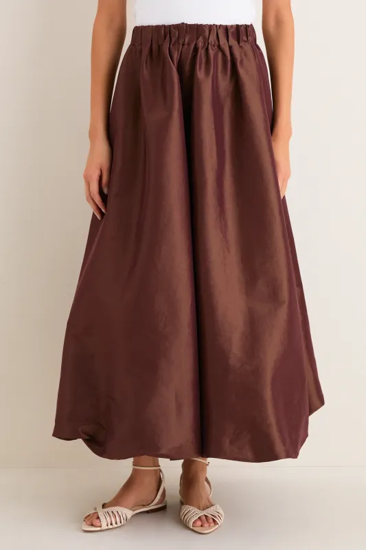 Chestnut Taffeta Cynthia Bubble Skirt made by Tuckernuck