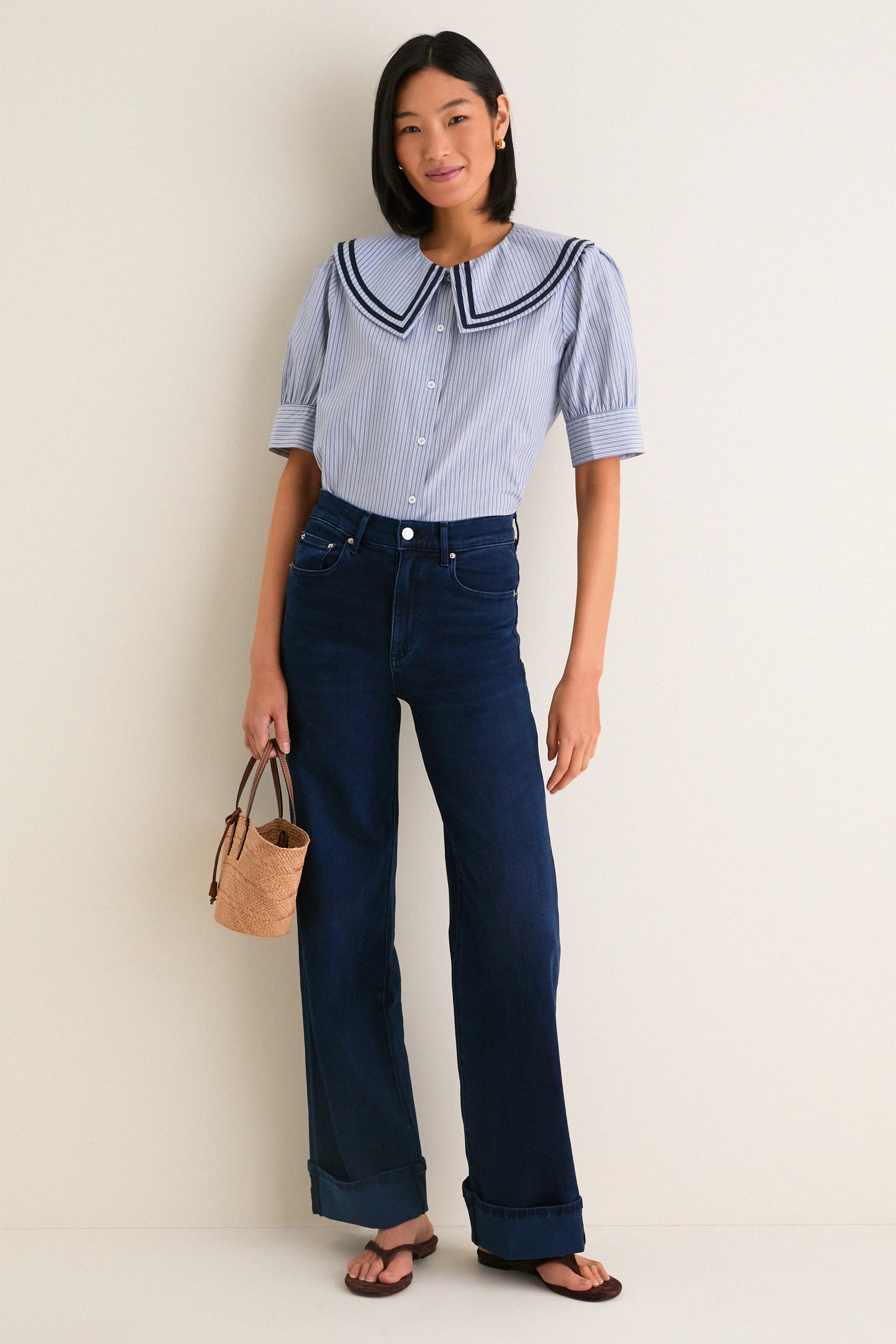 Parisian Stripe Renee Blouse sold by Tuckernuck product image thumbnail 2