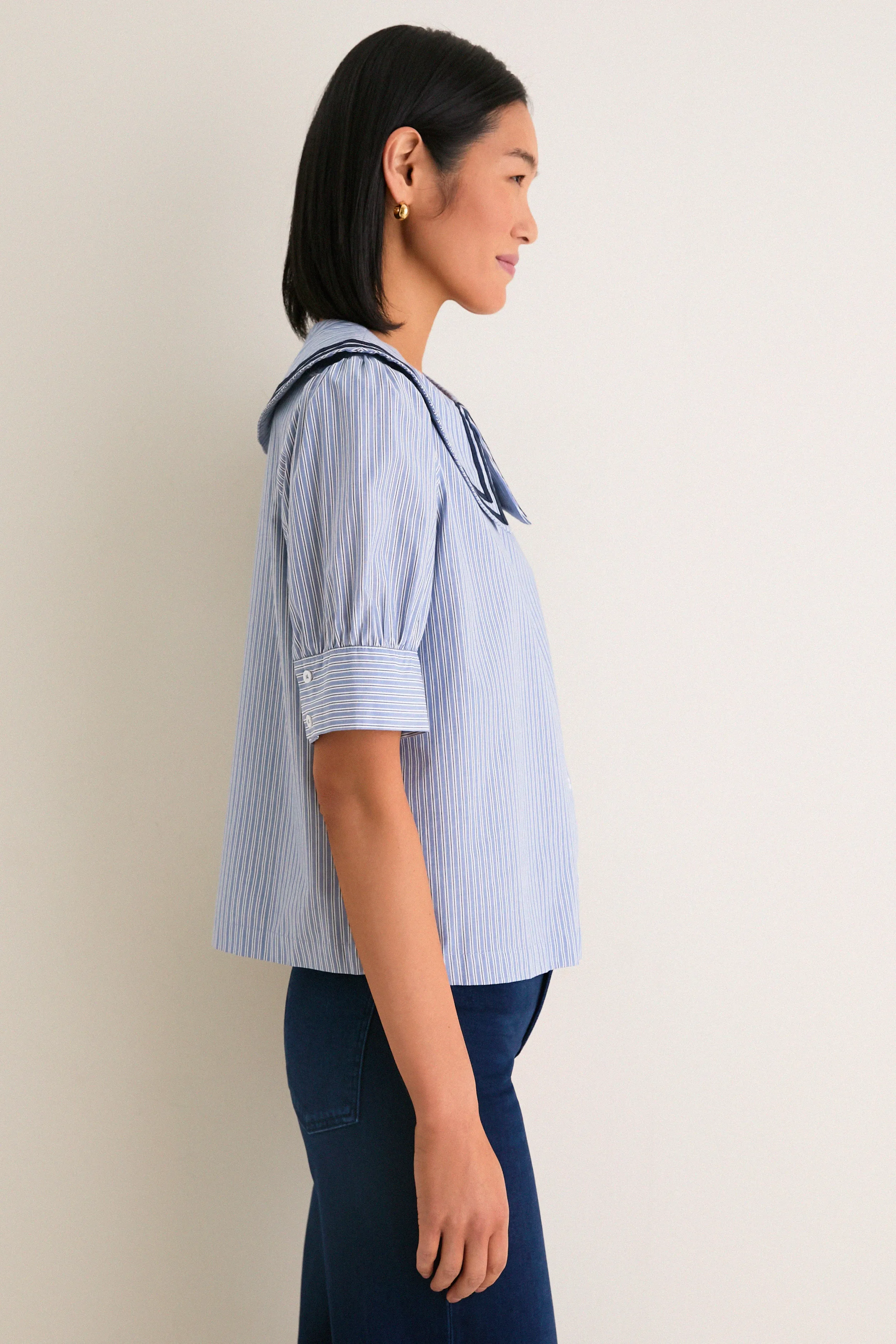 Parisian Stripe Renee Blouse sold by Tuckernuck product image thumbnail 4