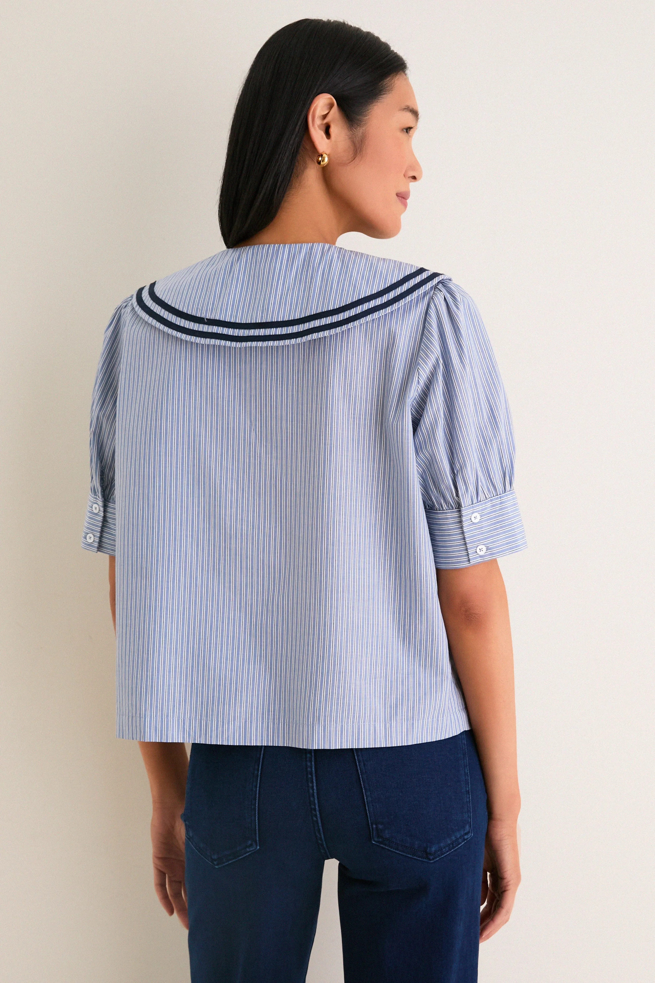 Parisian Stripe Renee Blouse sold by Tuckernuck product image thumbnail 5