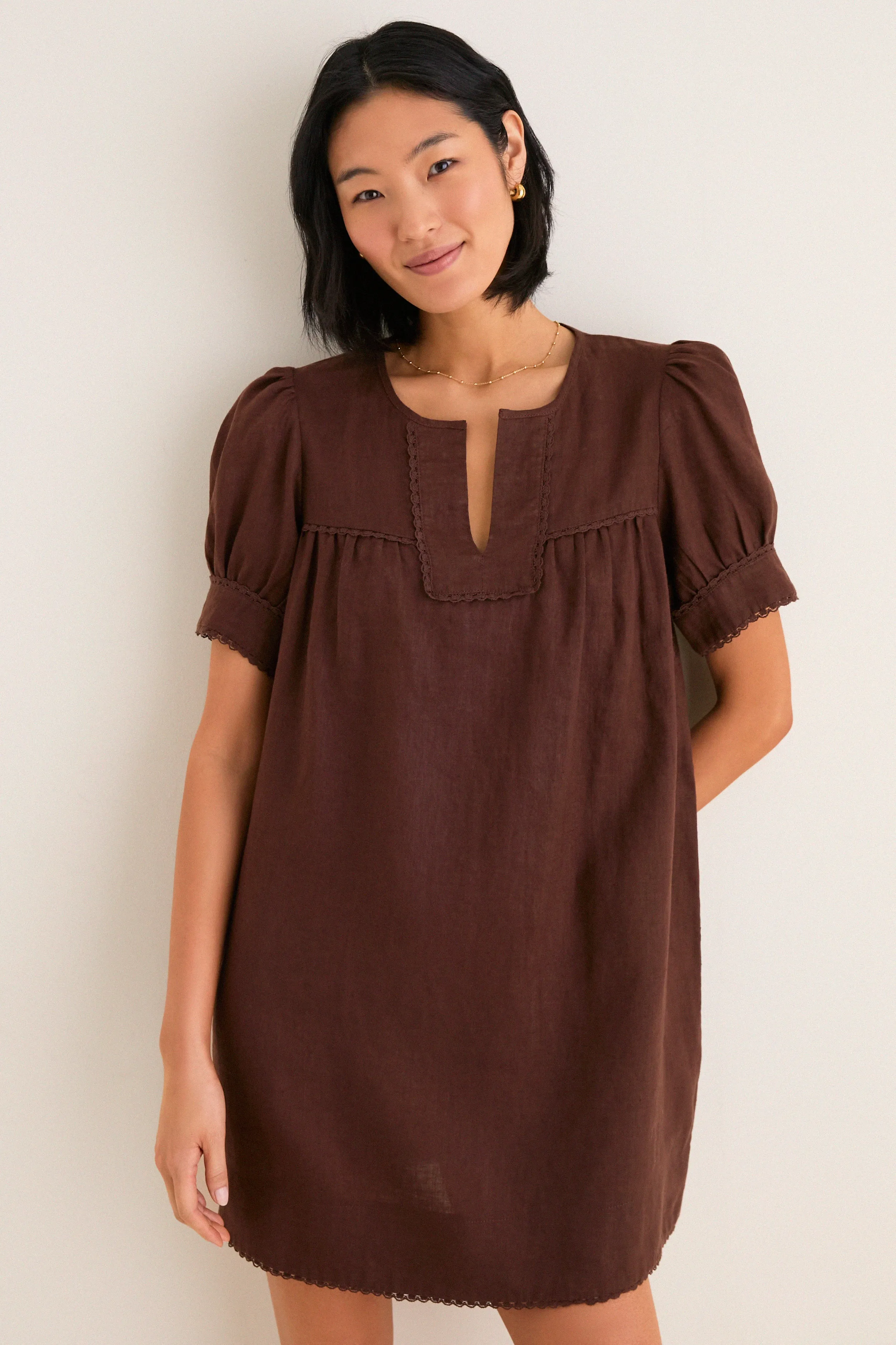 Chestnut Linen Bridget Dress sold by Tuckernuck