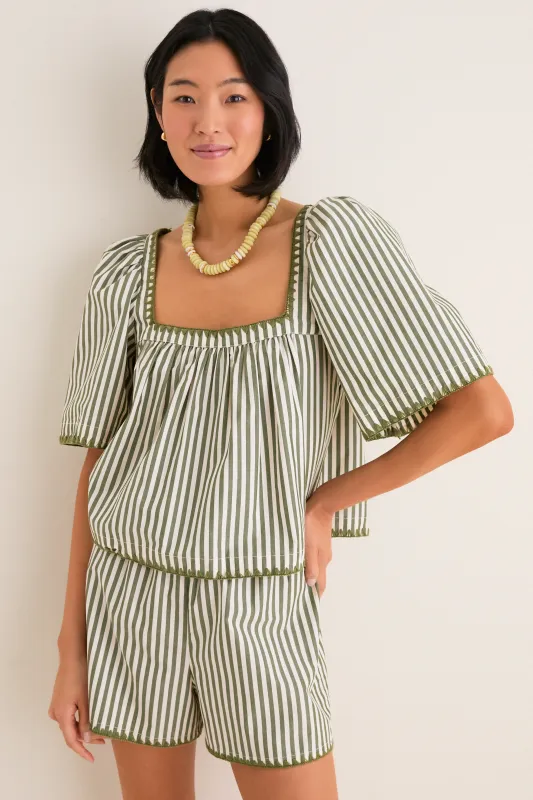 Jardin Stripe Whipstitch Viviana Top made by Tuckernuck