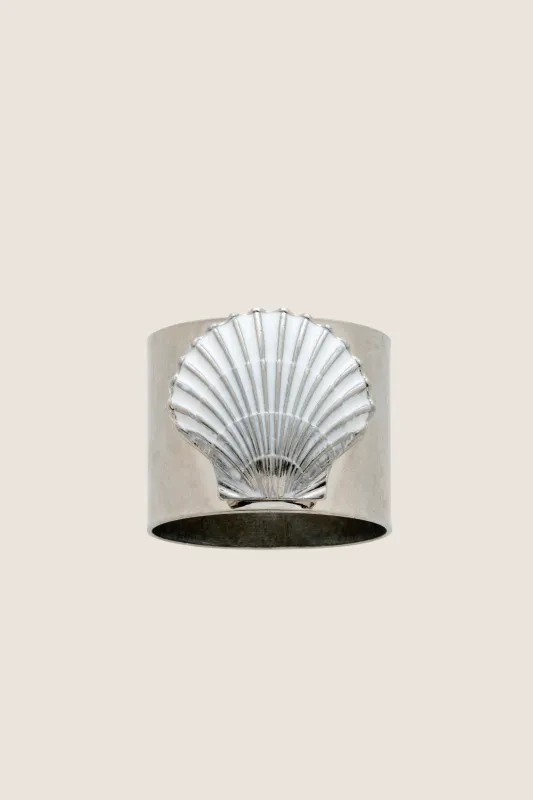 White Painted Shell Napkin Ring (Set of 2) made by Joanna Buchanan