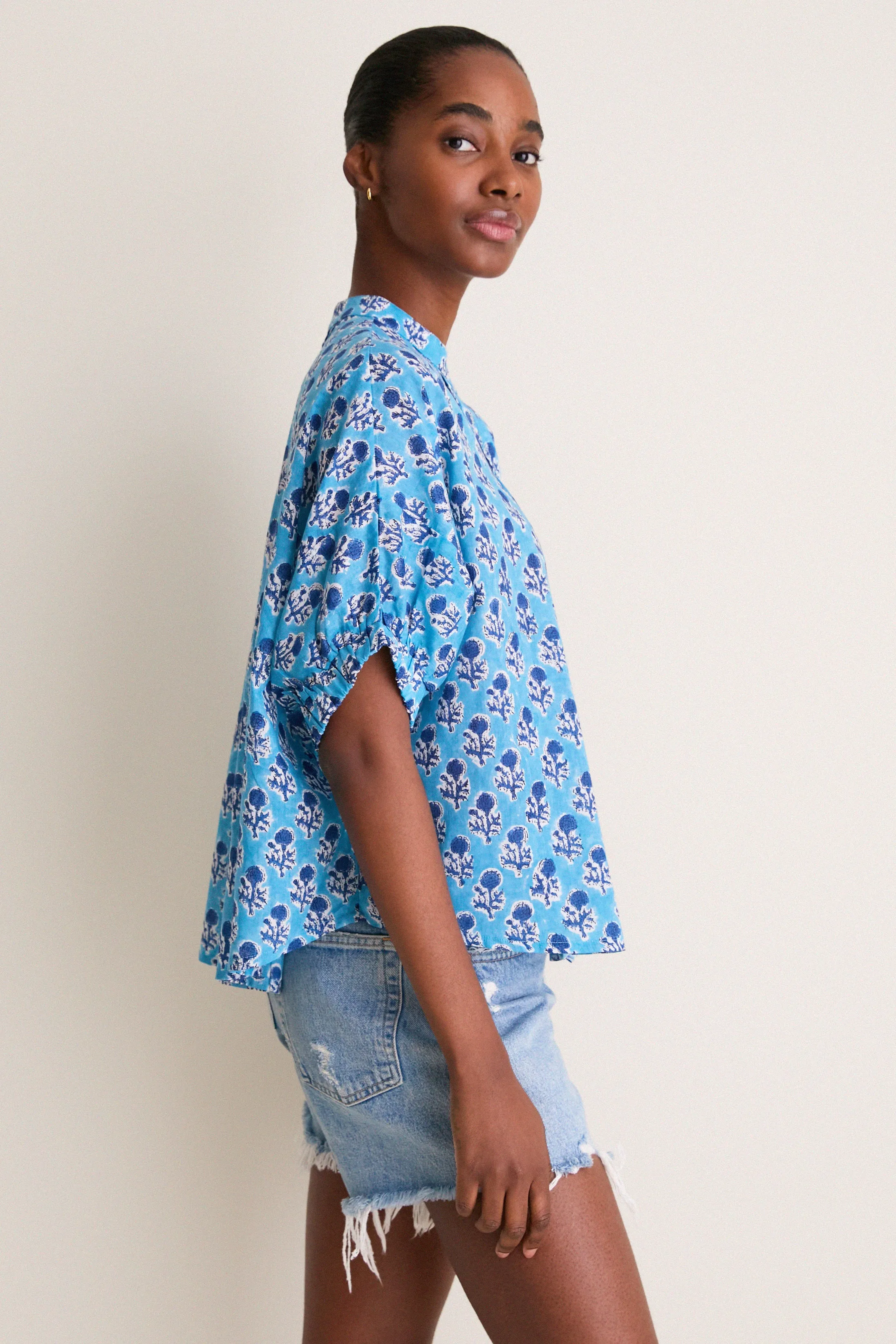 Little Marigolds Danube Organic Mandarin Collar Top sold by Tuckernuck product image thumbnail 3