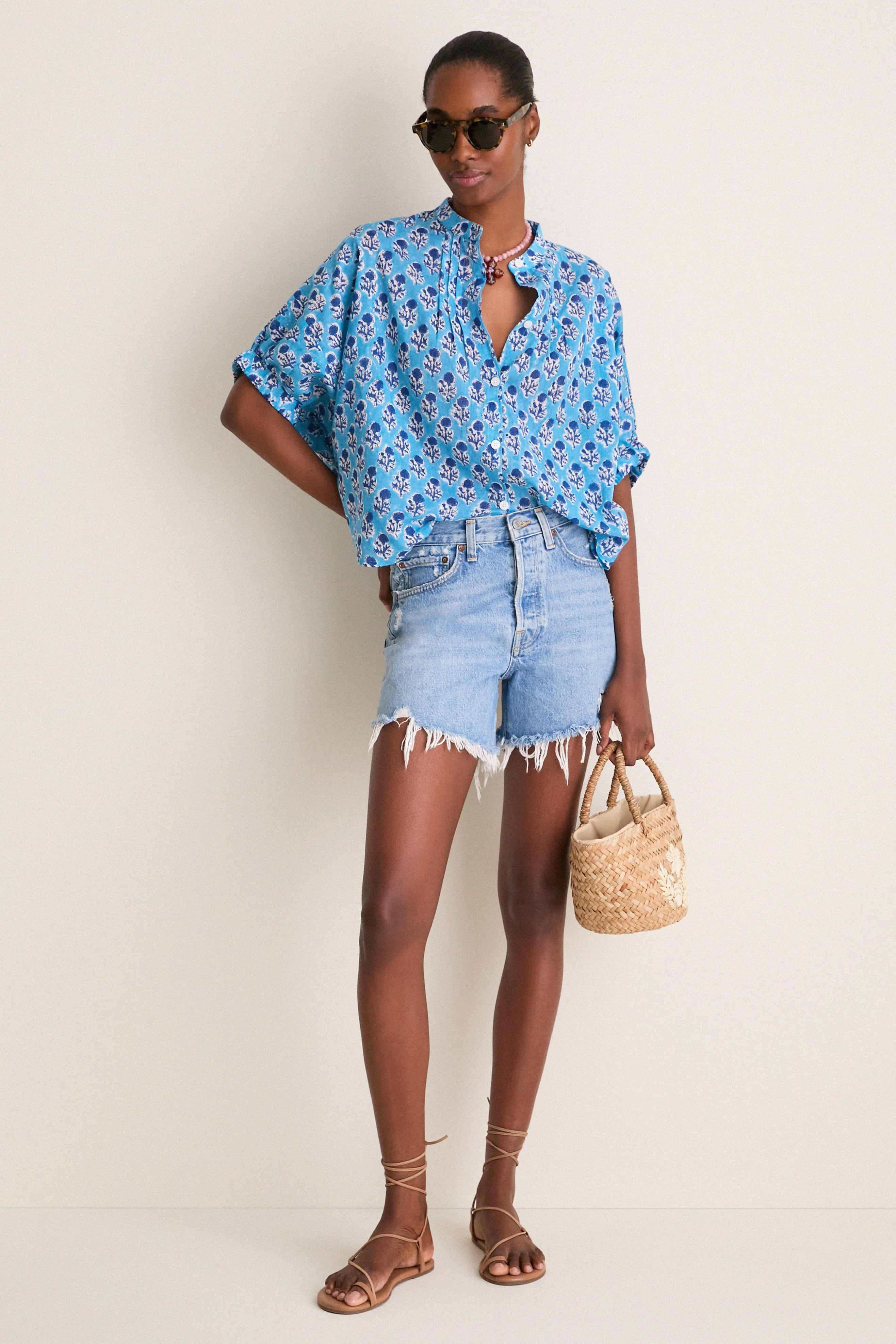 Little Marigolds Danube Organic Mandarin Collar Top sold by Tuckernuck product image thumbnail 2