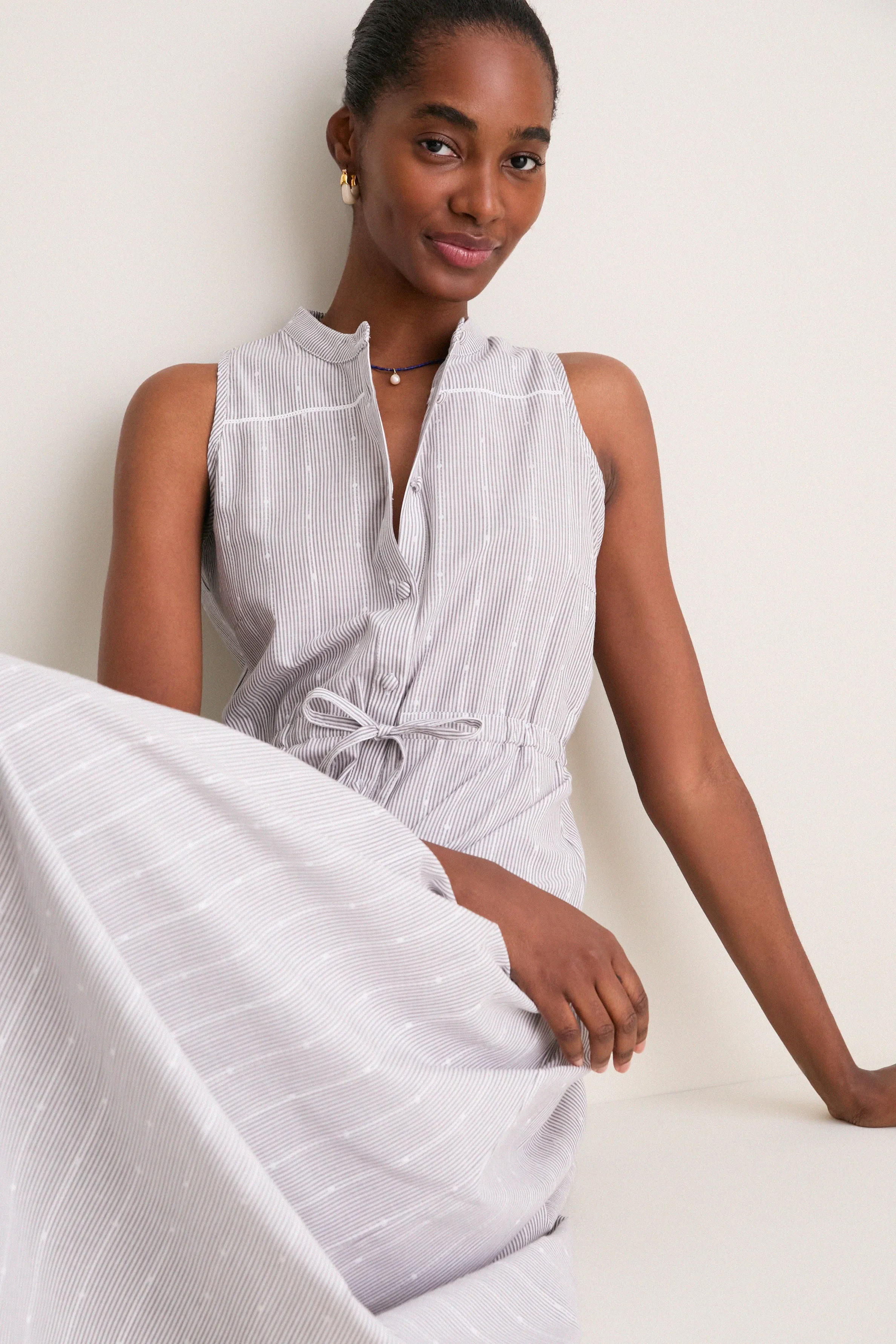 James Stripe Lucy 4 Basque Sleeveless Dress sold by Tuckernuck product image thumbnail 3