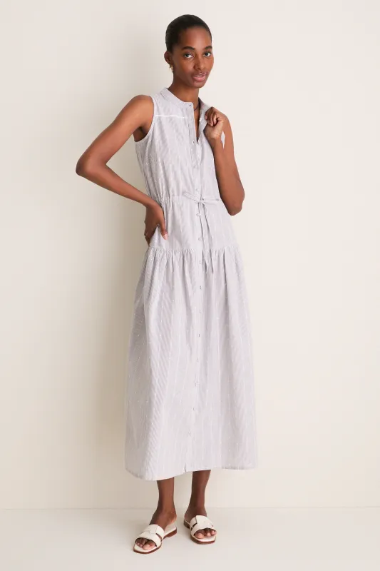 James Stripe Lucy 4 Basque Sleeveless Dress made by Tuckernuck