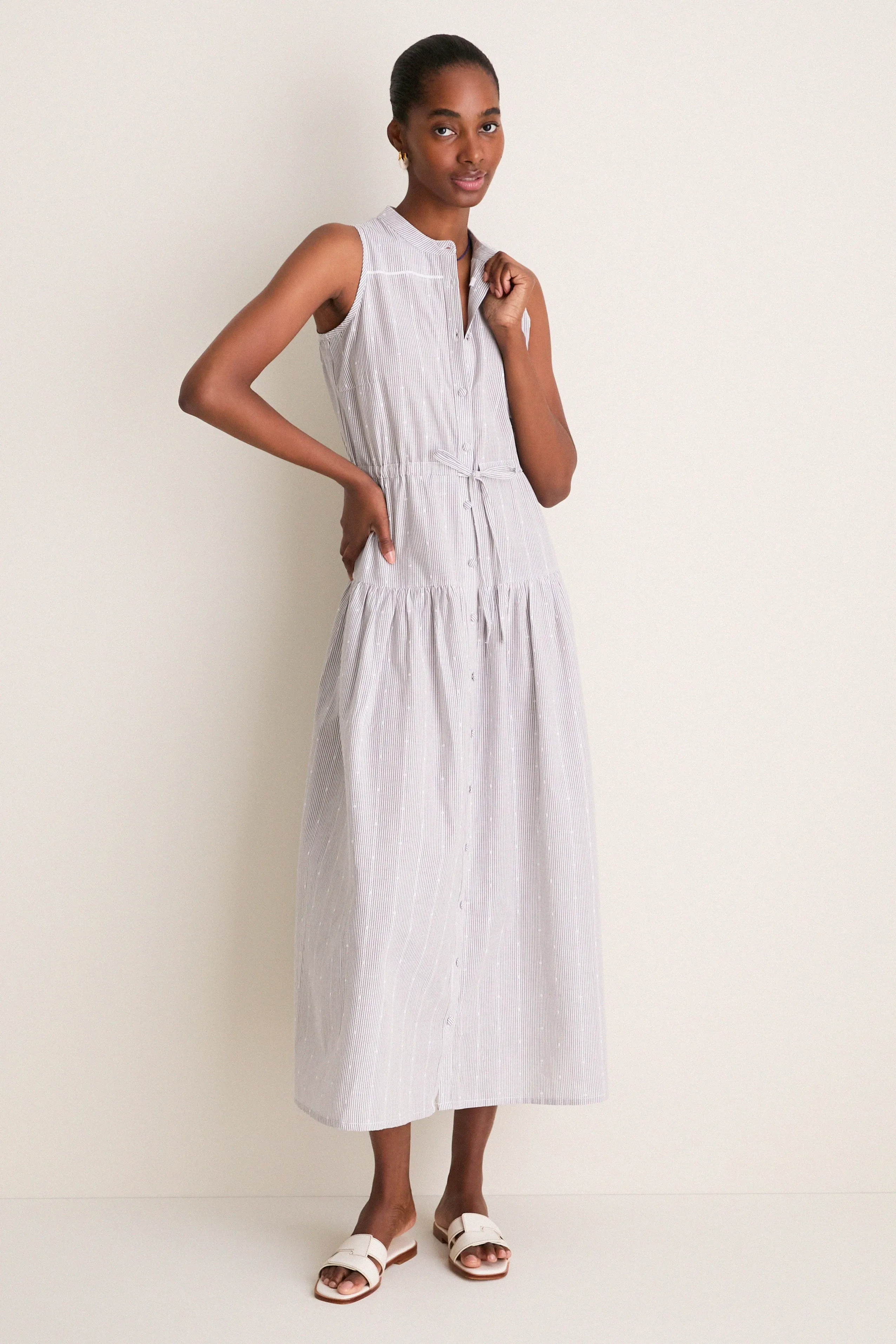 James Stripe Lucy 4 Basque Sleeveless Dress sold by Tuckernuck