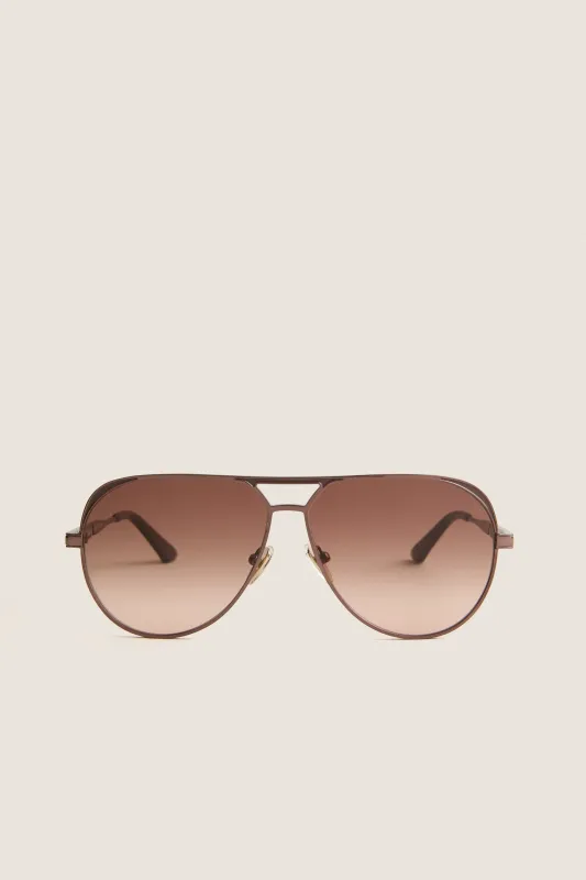 Chocolate Open Tab Sunglasses made by Quay Australia