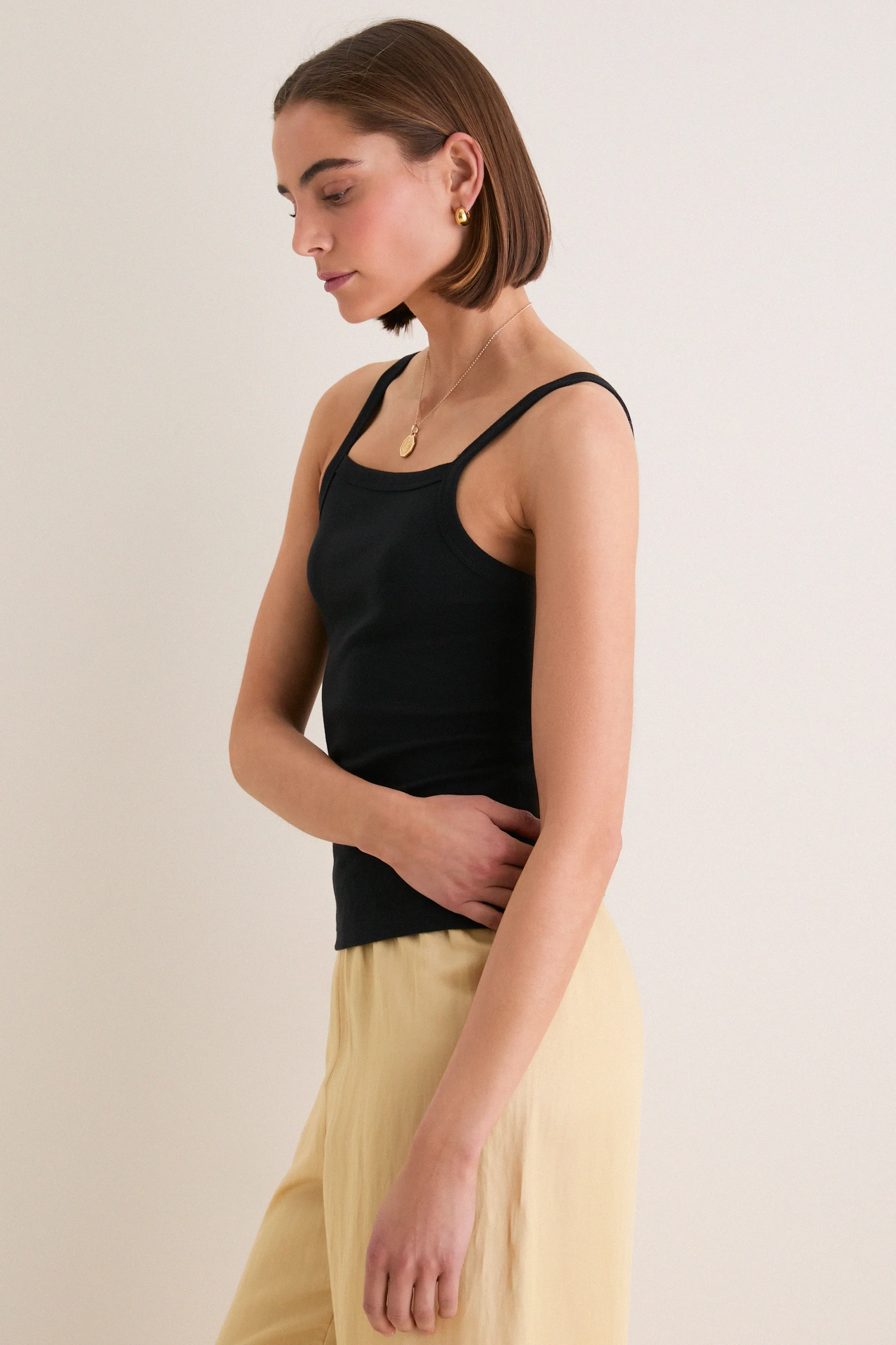 Black Nando Square Neck Tank sold by Tuckernuck product image thumbnail 3