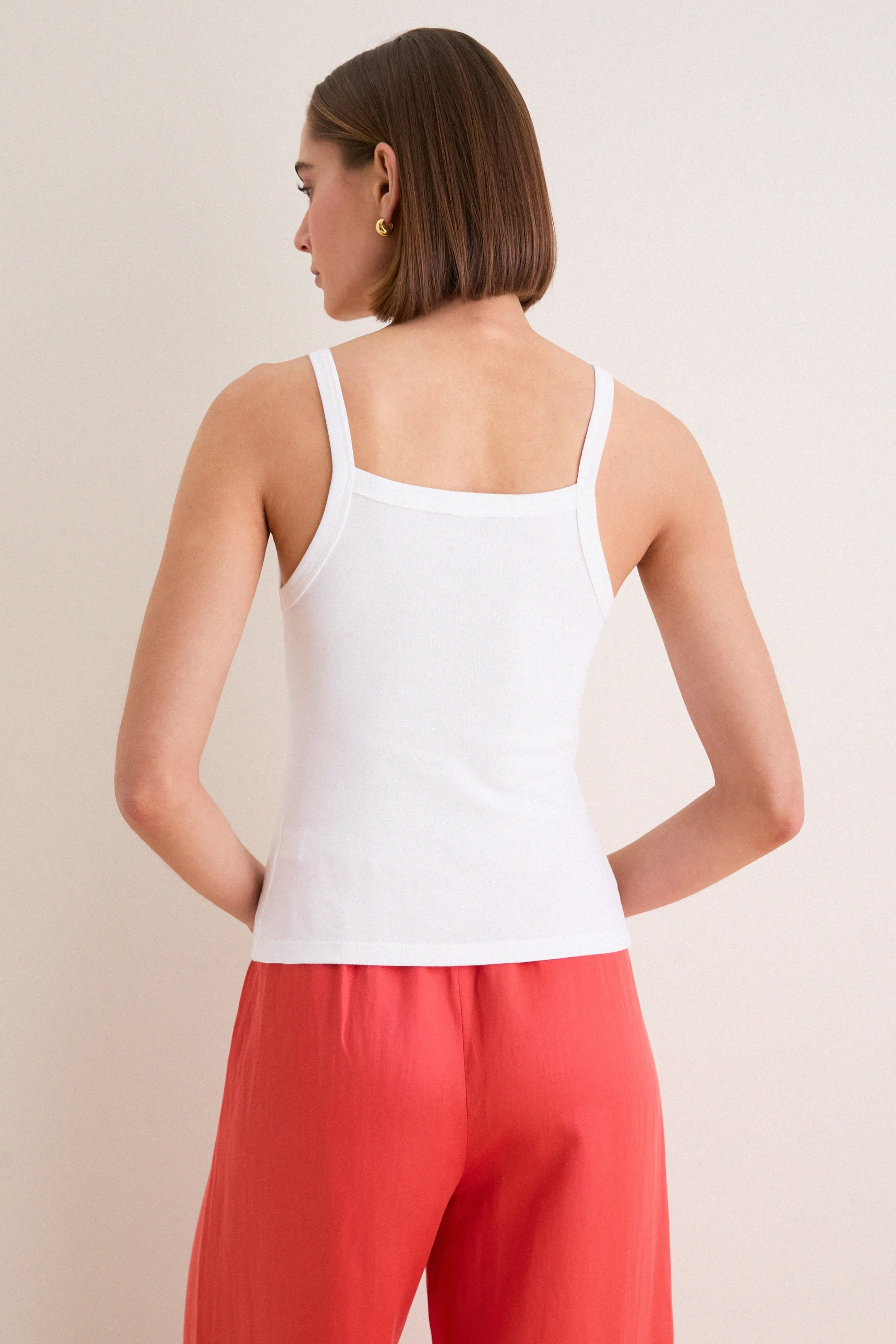 White Nando Square Neck Tank sold by Tuckernuck product image thumbnail 4
