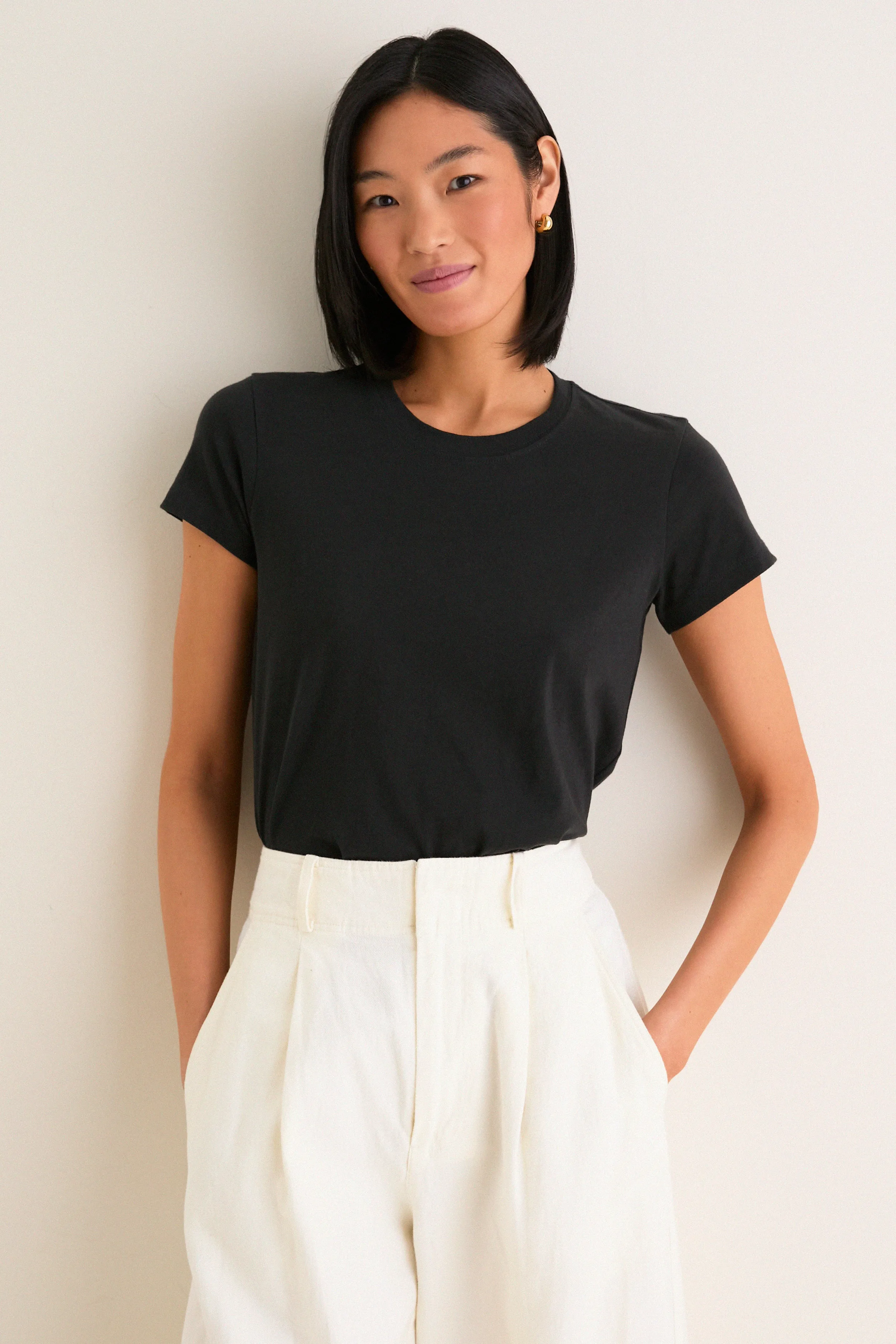 Black Perry Slim Classic Tee sold by Tuckernuck