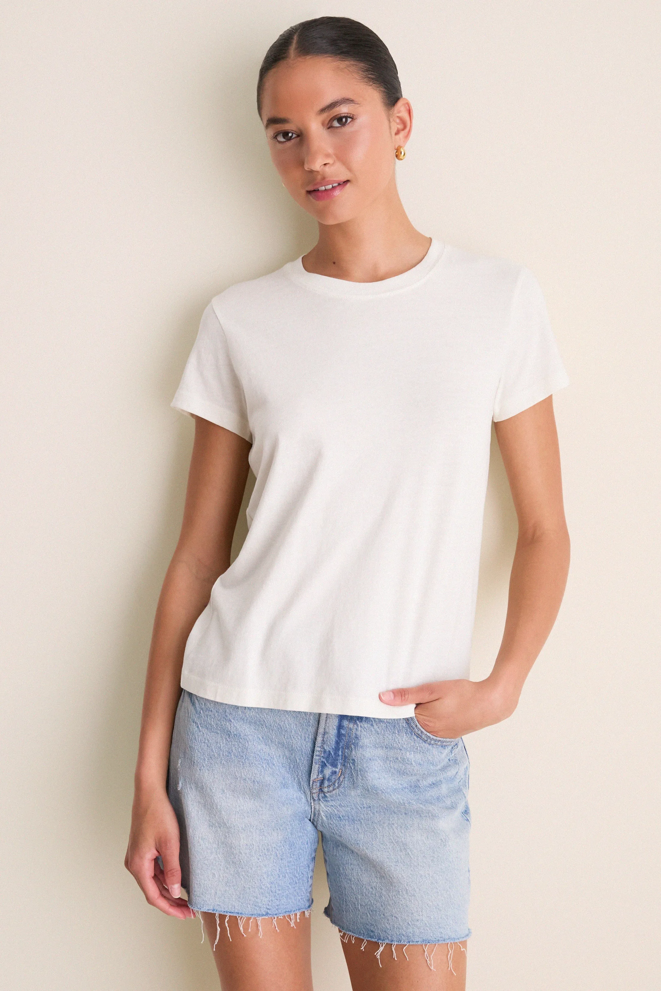 Ivory Perry Slim Classic Tee sold by Tuckernuck