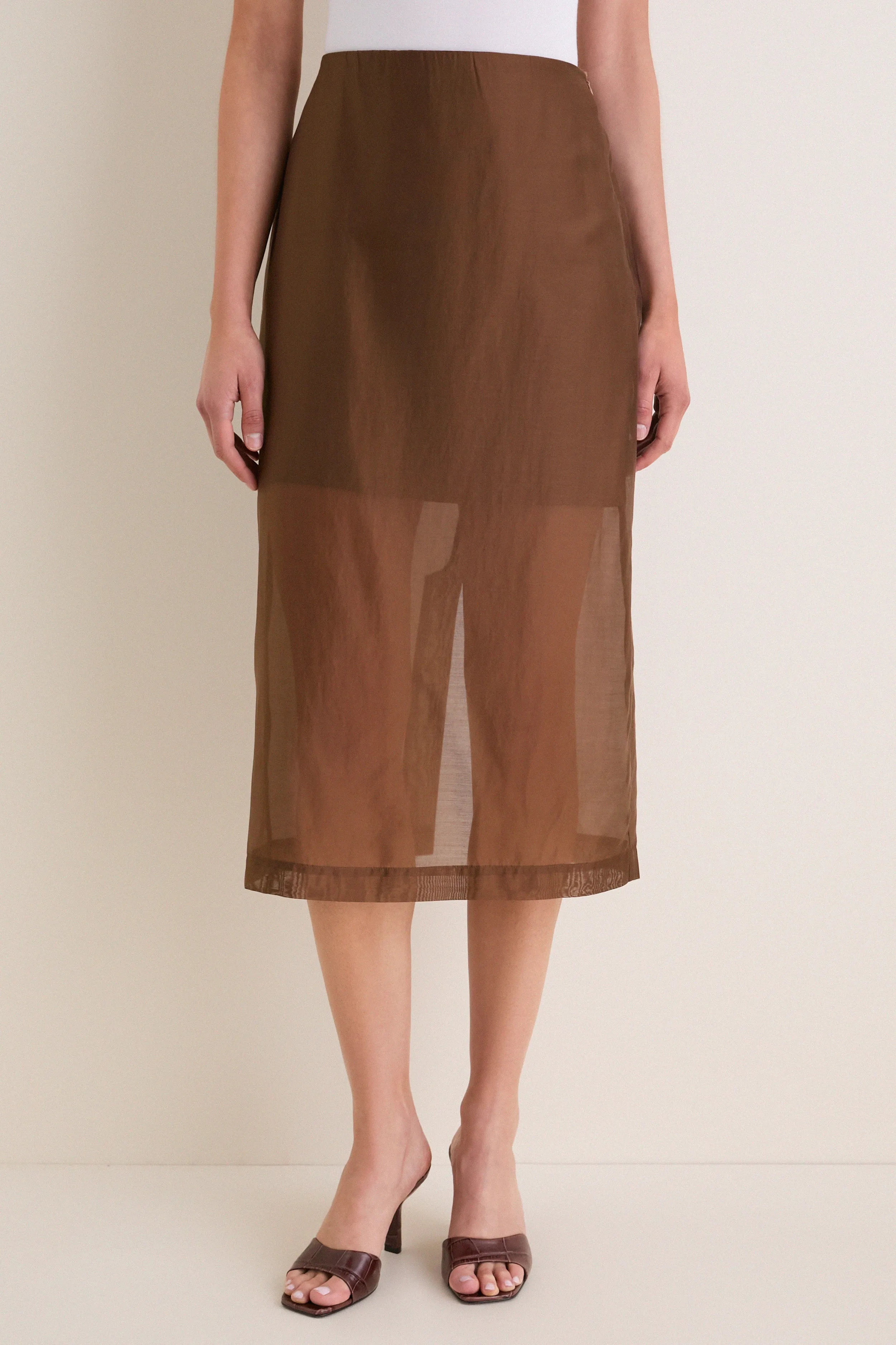 Toffee Organza Christy Skirt sold by Tuckernuck