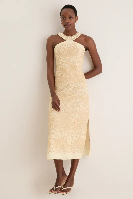 Sand Abigail Midi Dress made by Anna Cate
