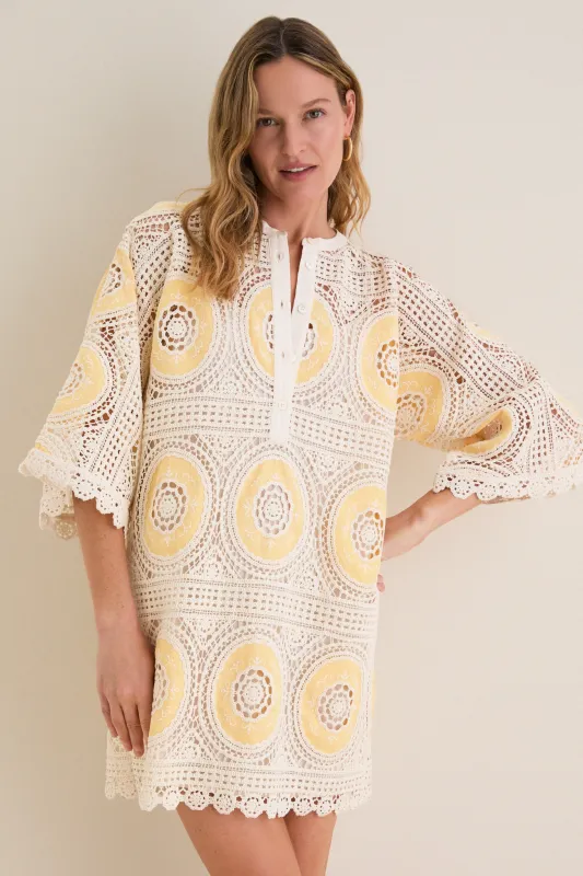 Sunshine Medallion Crochet Arles Mini Dress made by Tuckernuck