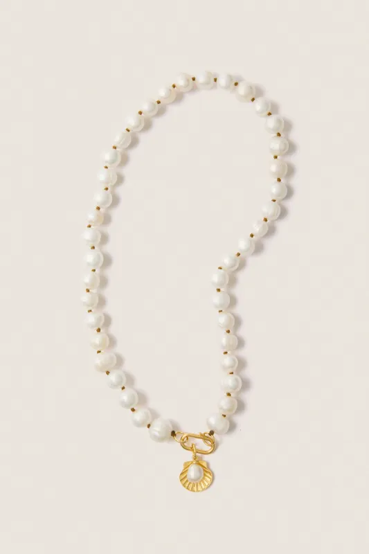 Exclusive Pearl Necklace with Scallop and Pearl Charm made by HART