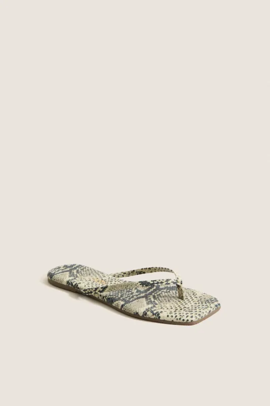 Snakeskin Square Toe Exotic Flip Flops made by TKEES
