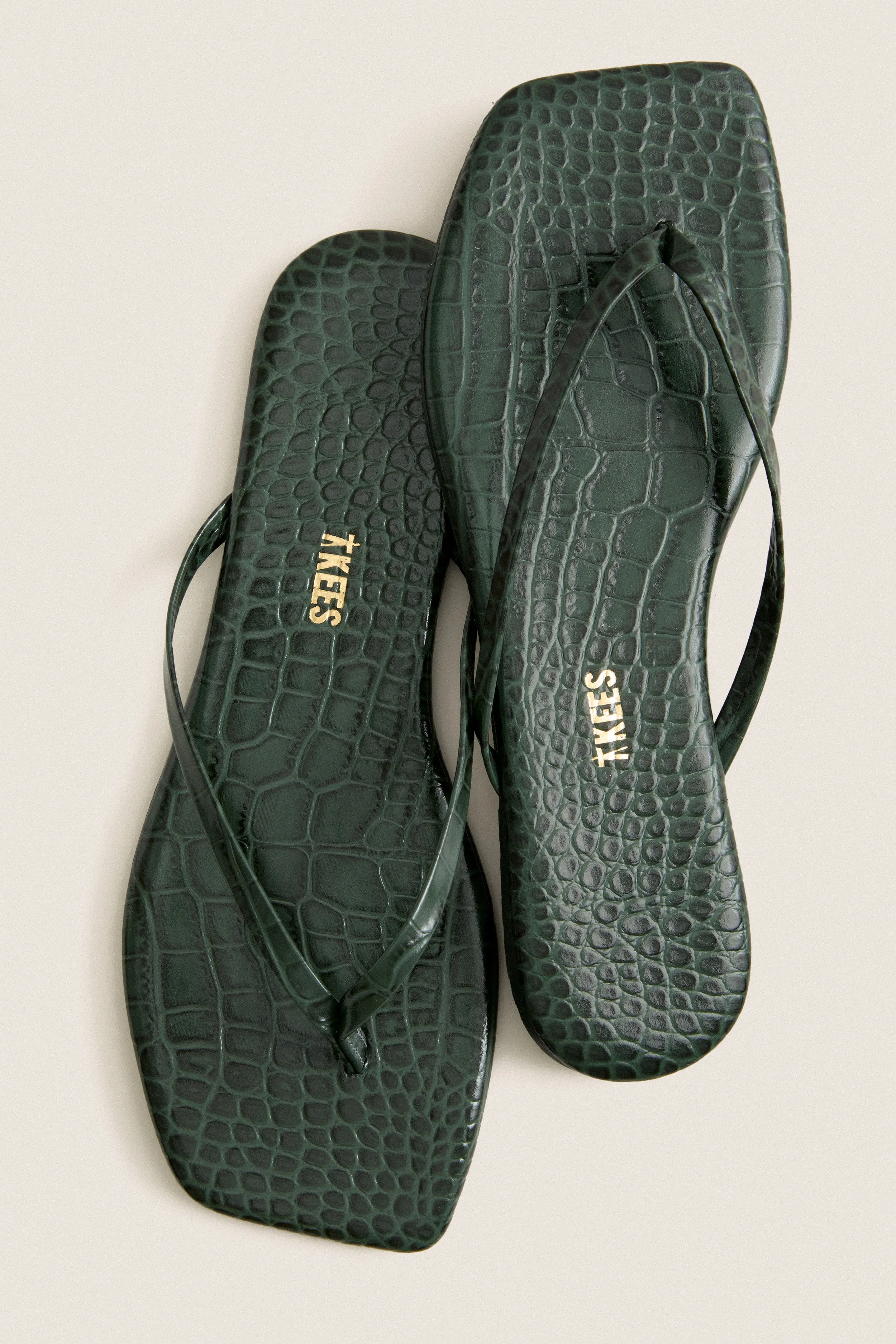 Emerald Croc Square Toe Lily Flip Flops sold by Tuckernuck product image thumbnail 4